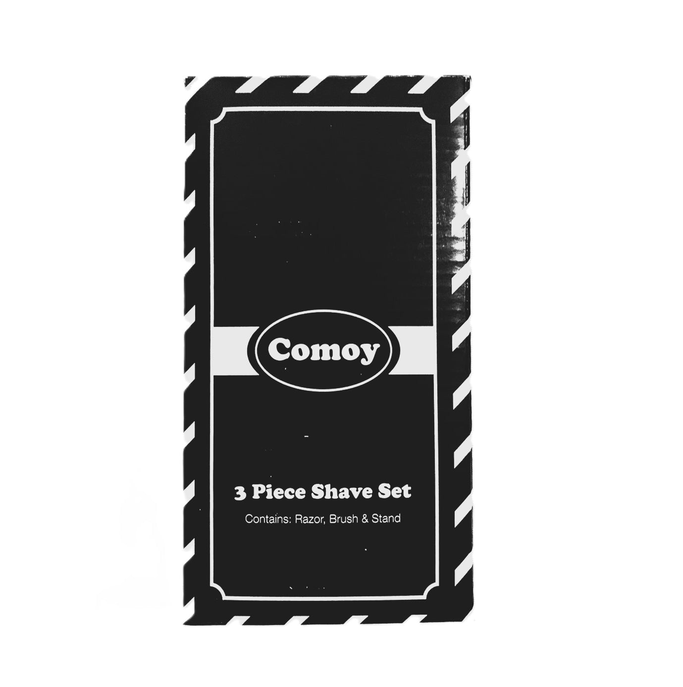 Comoy Mach3 White/Chrome Shave Set