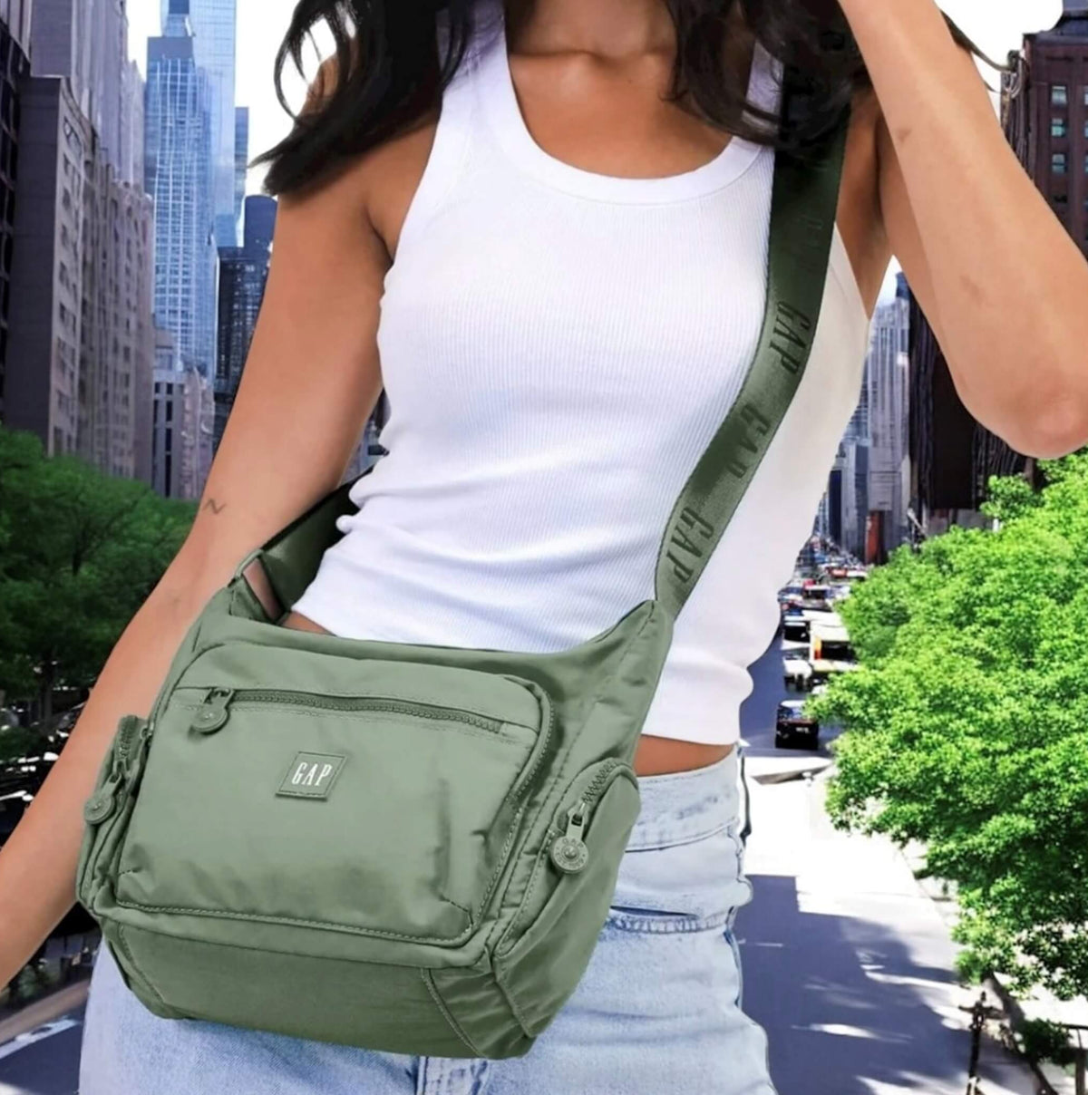 GAP Nylon Ladies Crossbody Bag in Twig