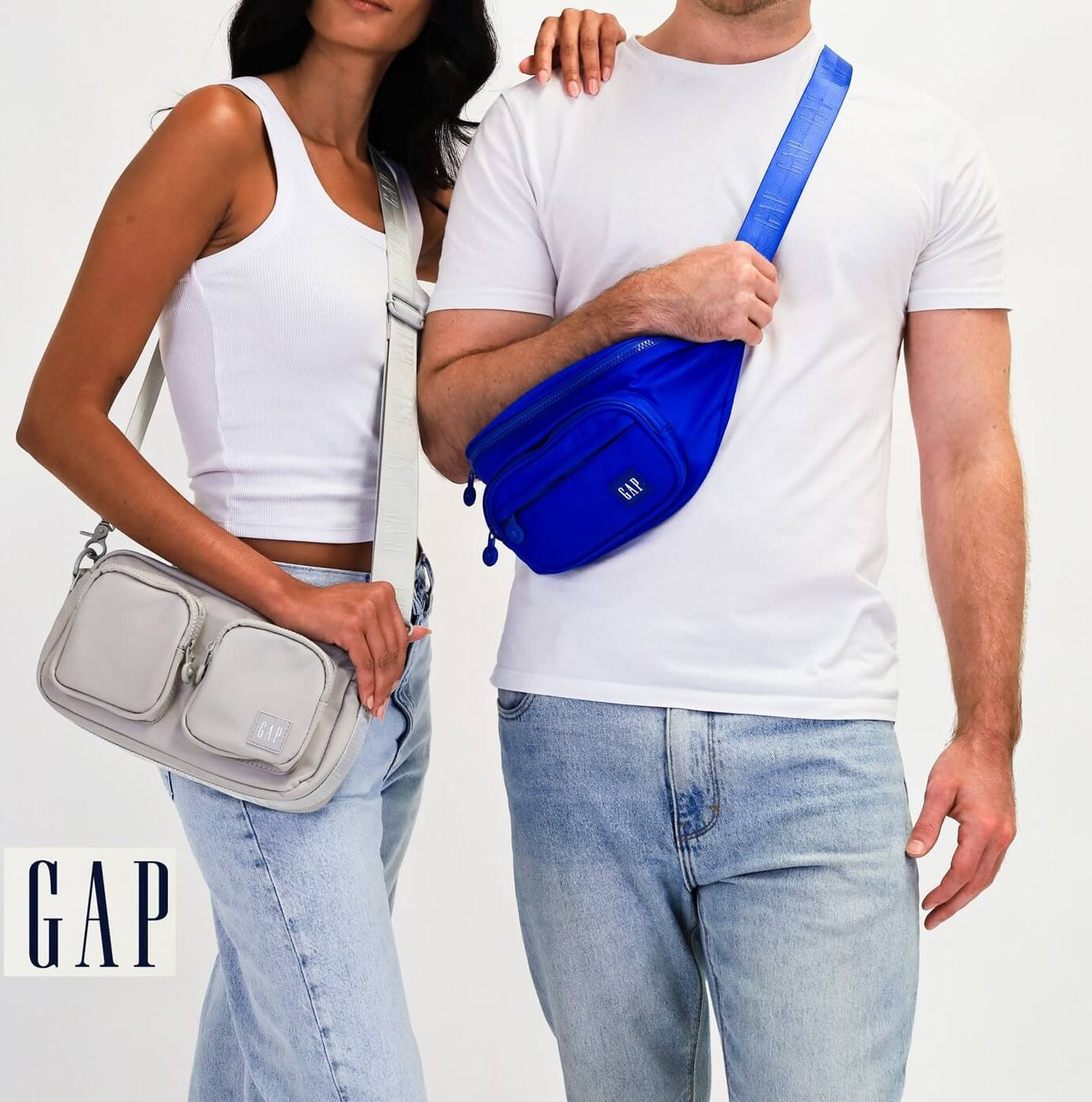 GAP Ladies RFID Nylon Crossbody Bag in Black