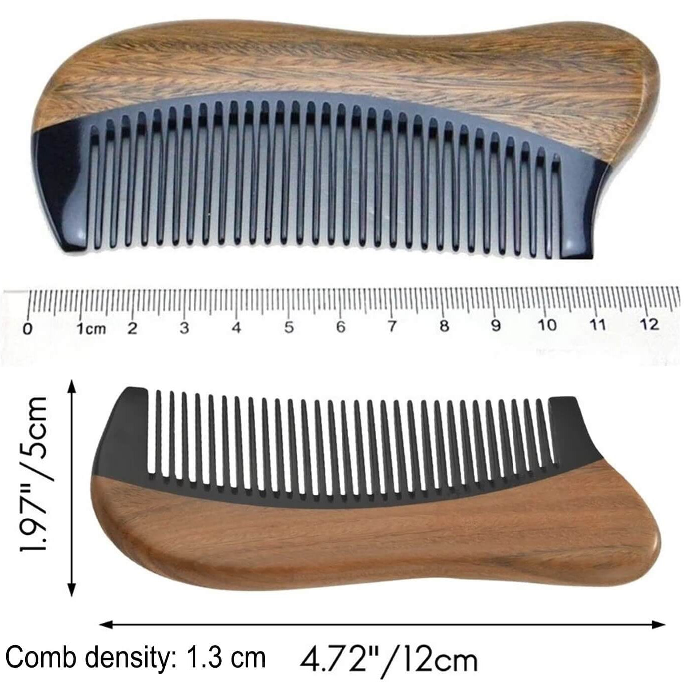 Green Sandalwood Black-Ox Hair/Beard Comb