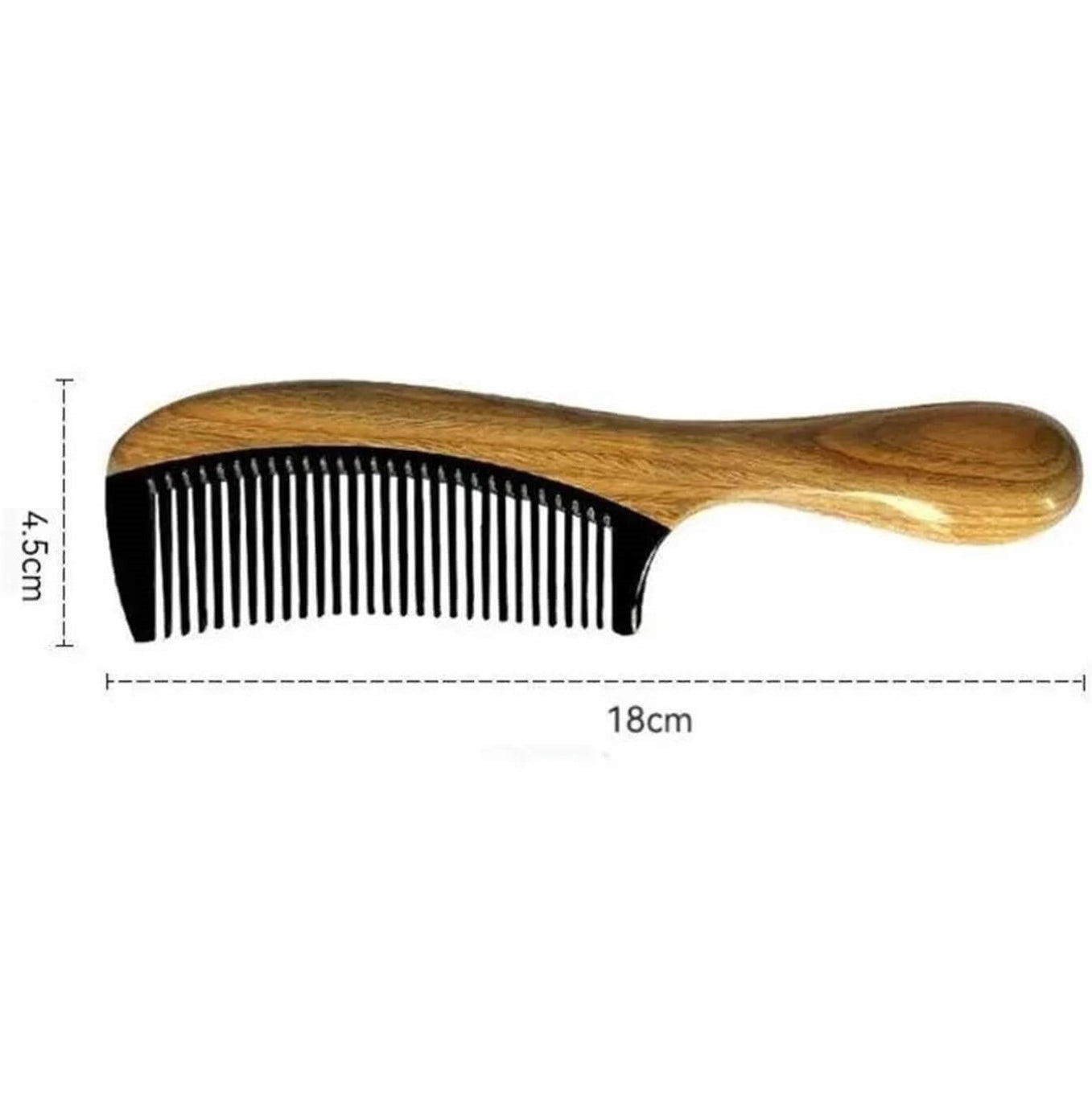 Green Sandalwood Black-Ox Handle Hair Comb