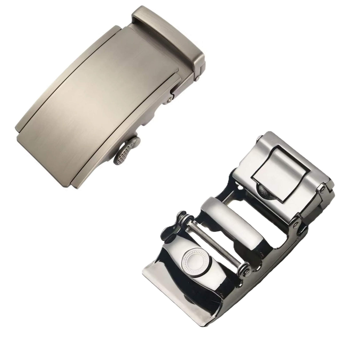 Automatic ratchet belt buckle zinc alloy finish