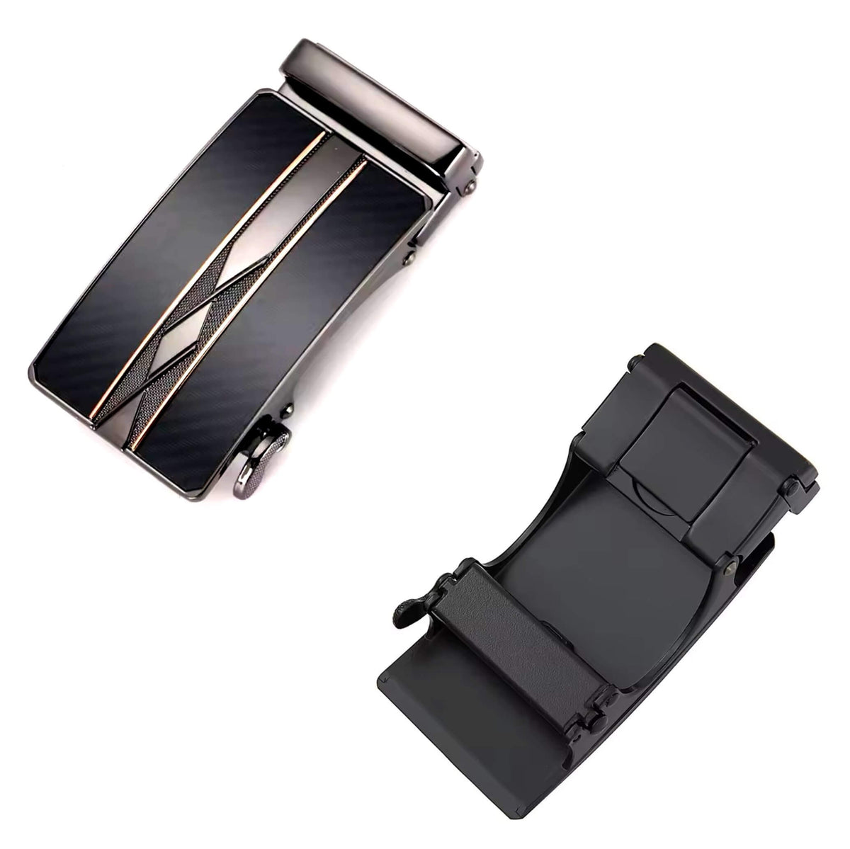Automatic ratchet belt buckle zinc alloy finish