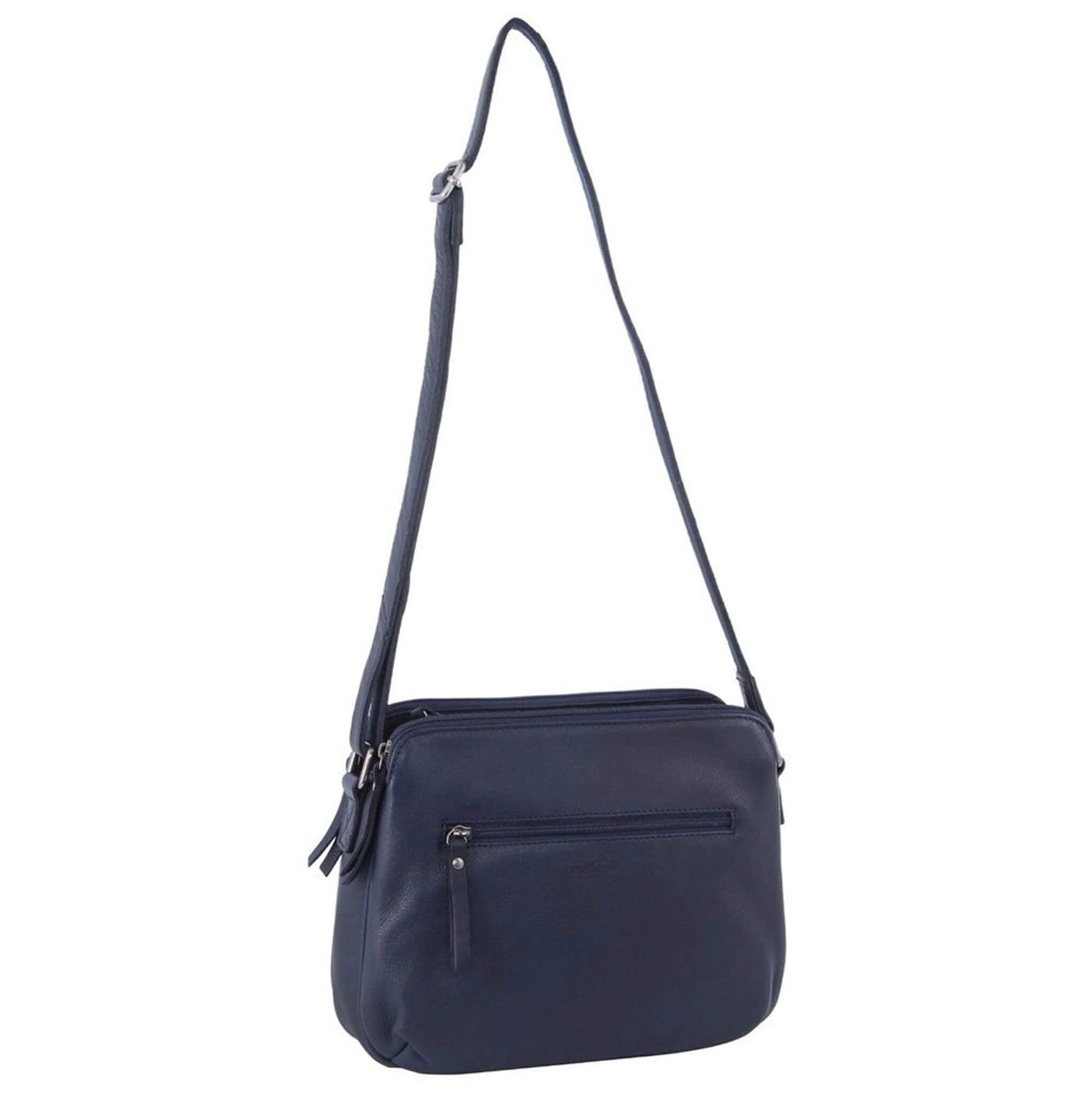 Milleni Ladies Nappa Leather Crossbody Bag in Navy