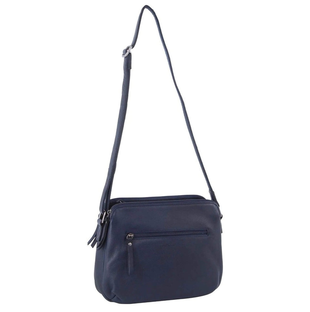Milleni Ladies Nappa Leather Crossbody Bag in Navy