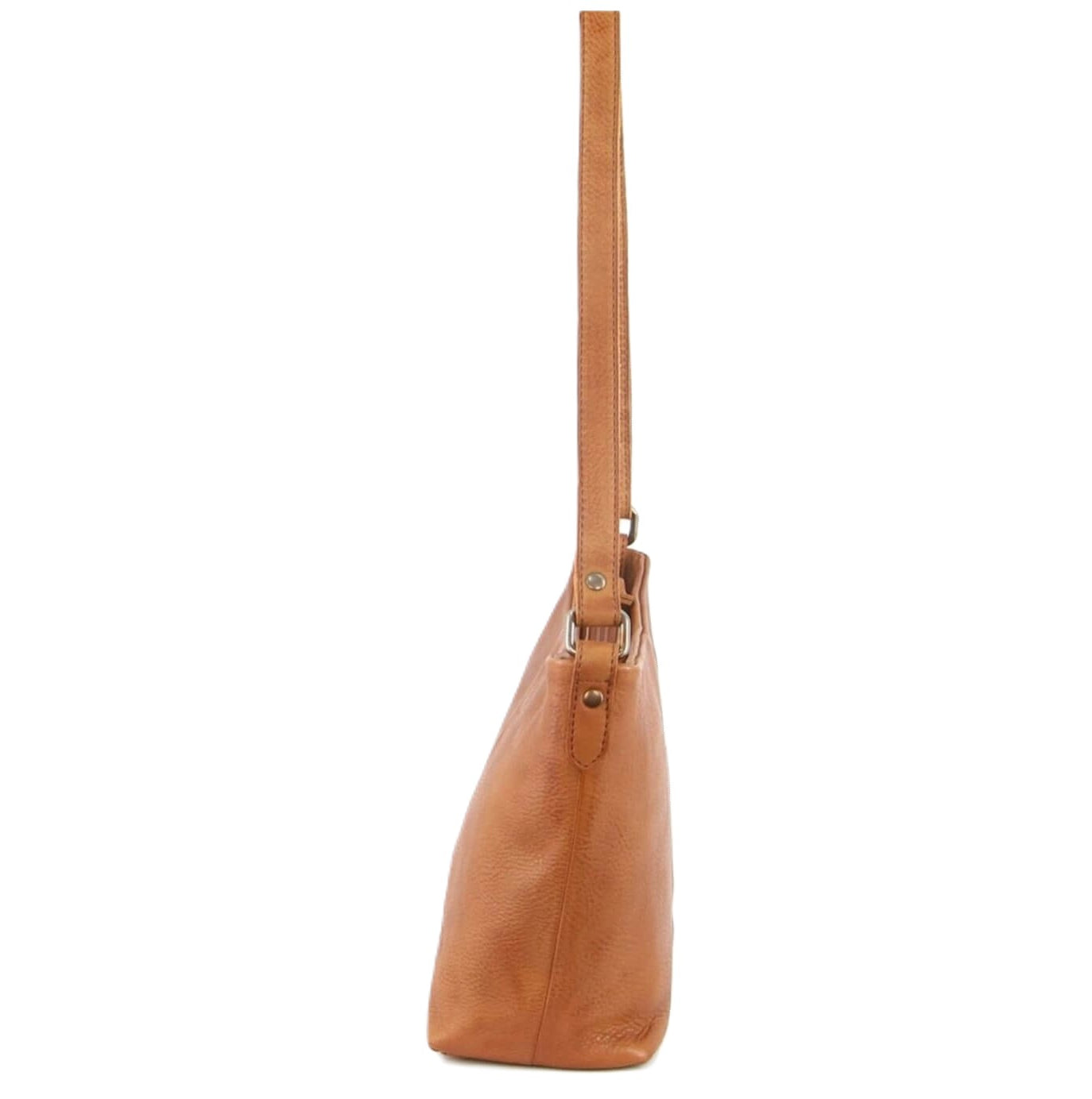 Milleni Ladies Nappa Leather Crossbody Bag in Cognac