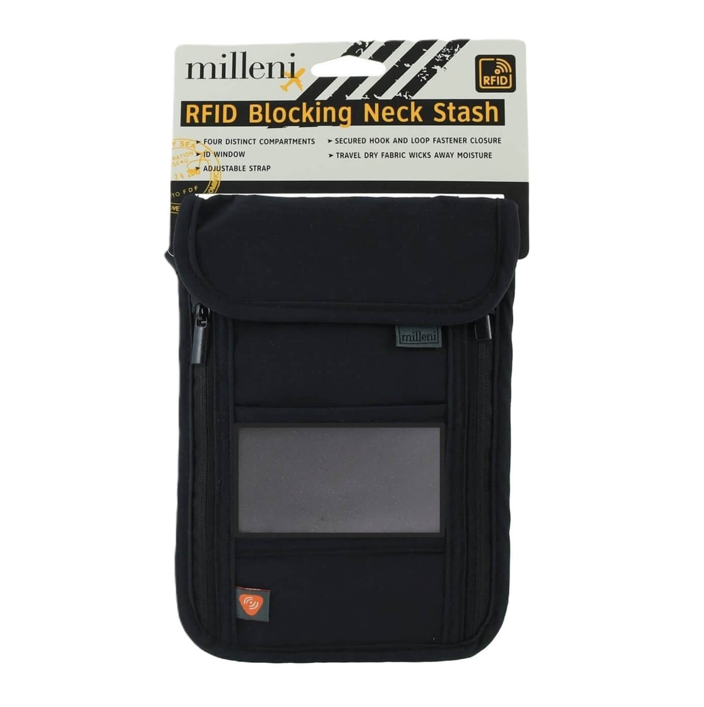Milleni RFID Travel Neck Stash/Black