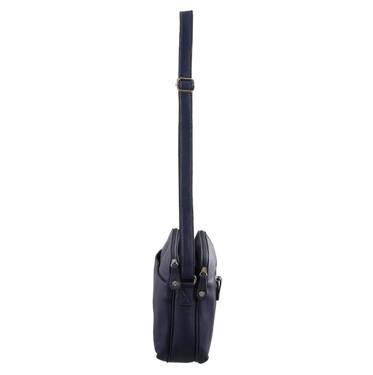 Milleni Ladies Nappa Leather Crossbody Bag in Navy