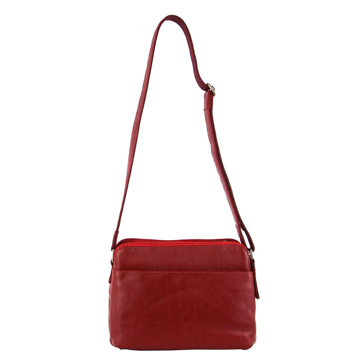 Milleni Ladies Nappa Leather Crossbody Bag in Red