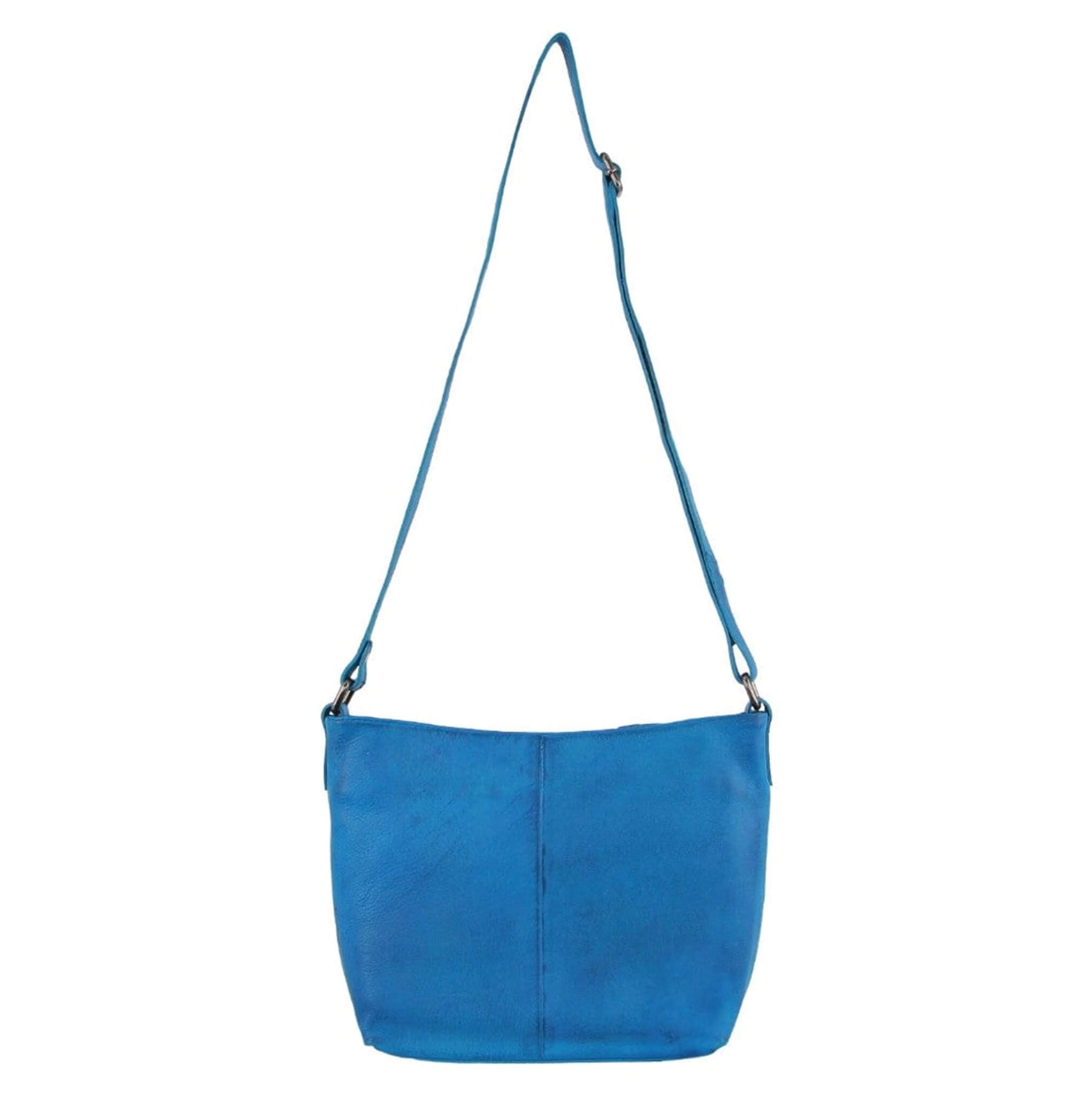 Milleni Ladies Nappa Leather Crossbody Bag in Aqua
