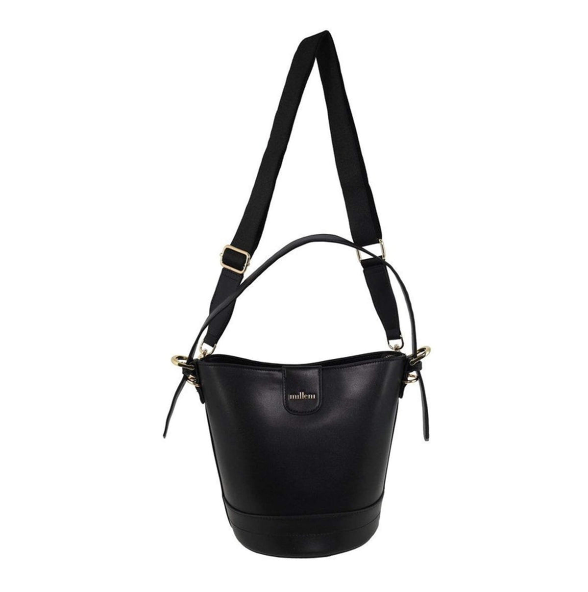 Milleni PV4033 Black Ladies Vegan Leather Bucket Crossbody Bag
