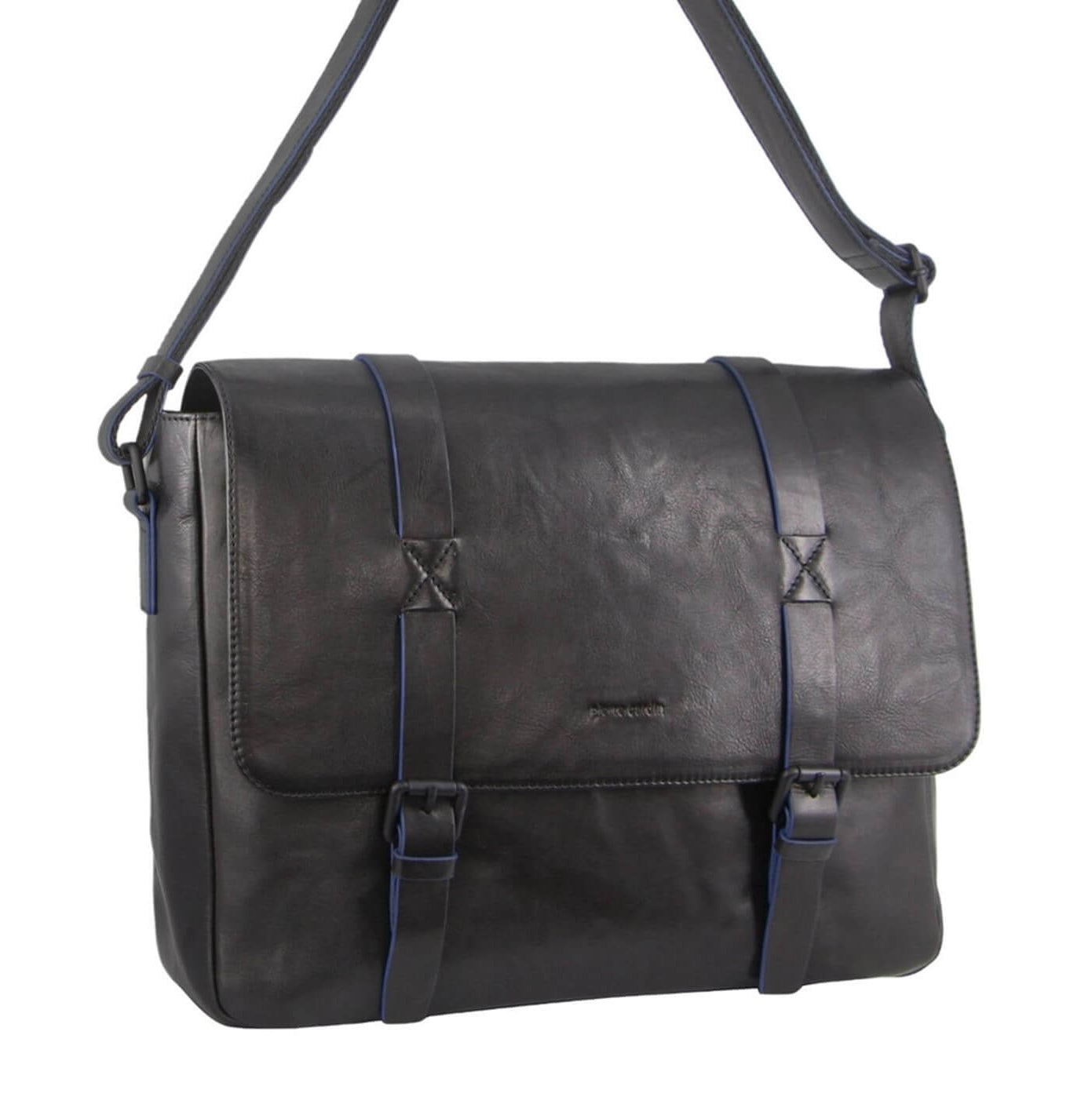 Pierre Cardin PC3313 Crumple Leather Computer Bag/Black