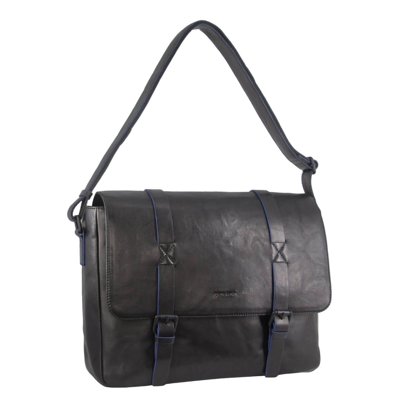 Pierre Cardin PC3313 Crumple Leather Computer Bag/Black