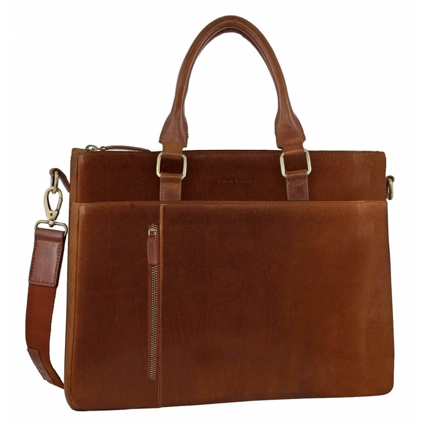 Pierre Cardin PC3621 Leather Business-Briefcase Bag/Tan