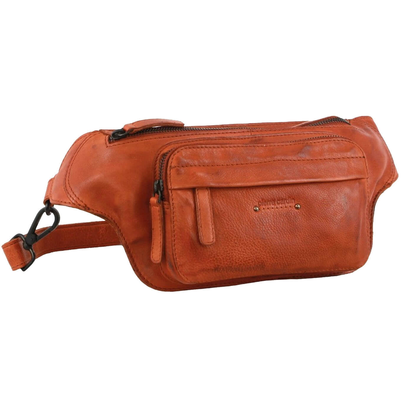 Pierre Cardin PC3718 Italian Rustic Leather Belt Bag/Cognac
