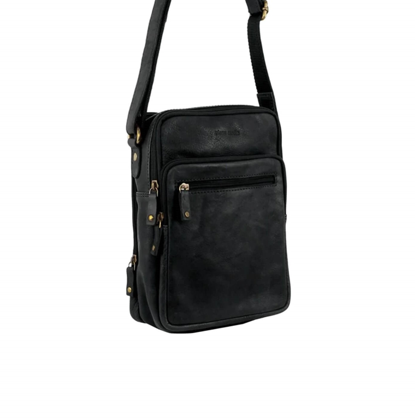 Pierre Cardin PC3130 Rustic Leather Cross-Body Bag/Black