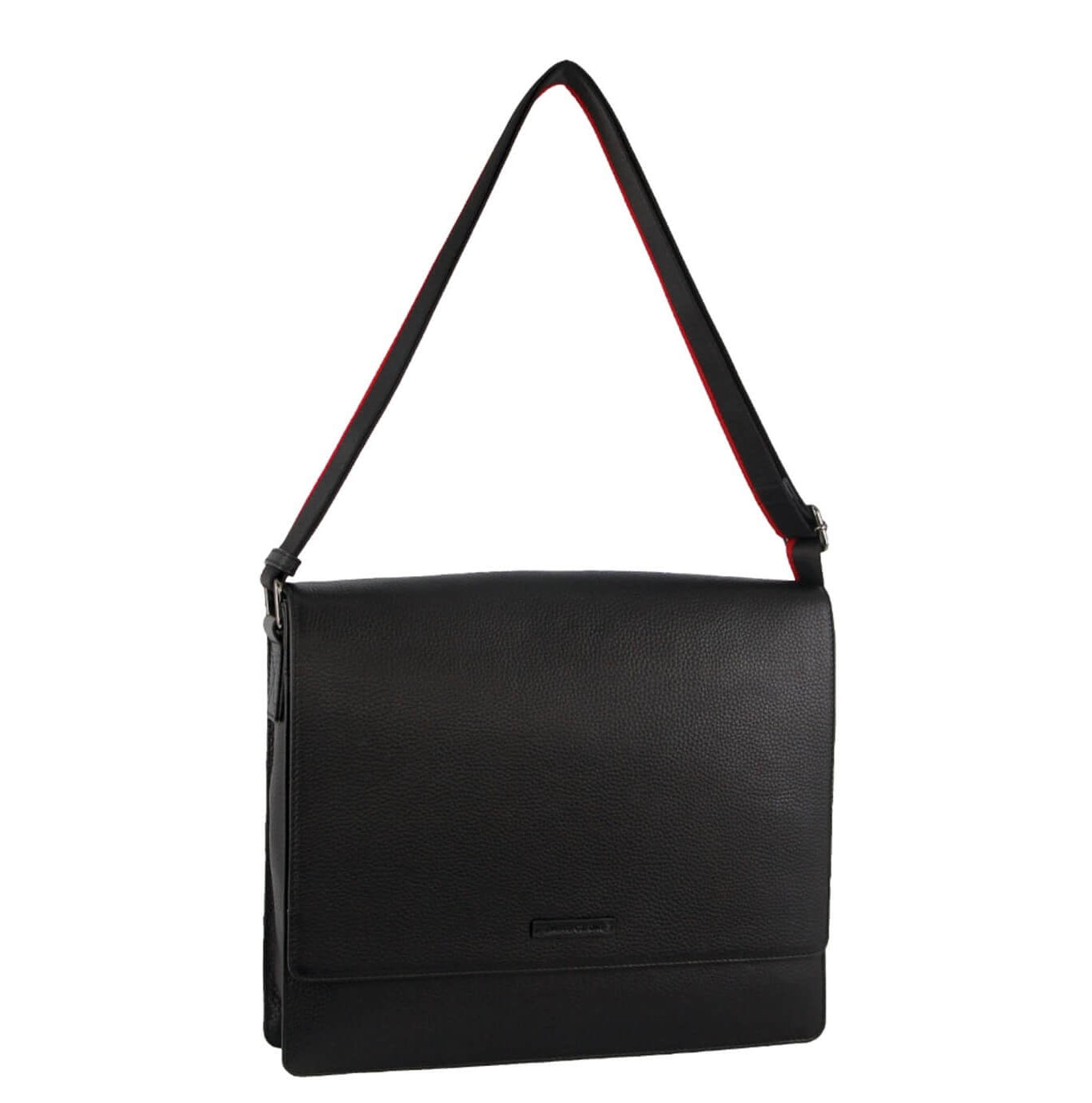 Pierre Cardin PC3700 Leather Flap-Over Computer-Bag/Black