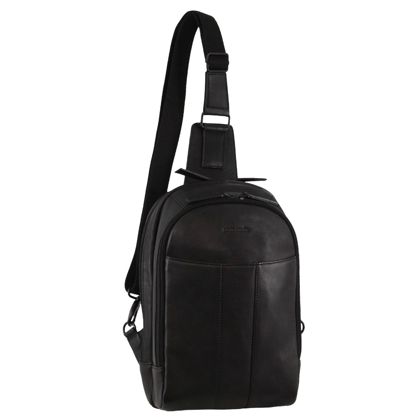 Pierre Cardin PC3882 Italian Leather Large 3-Way Sling Bag/Black