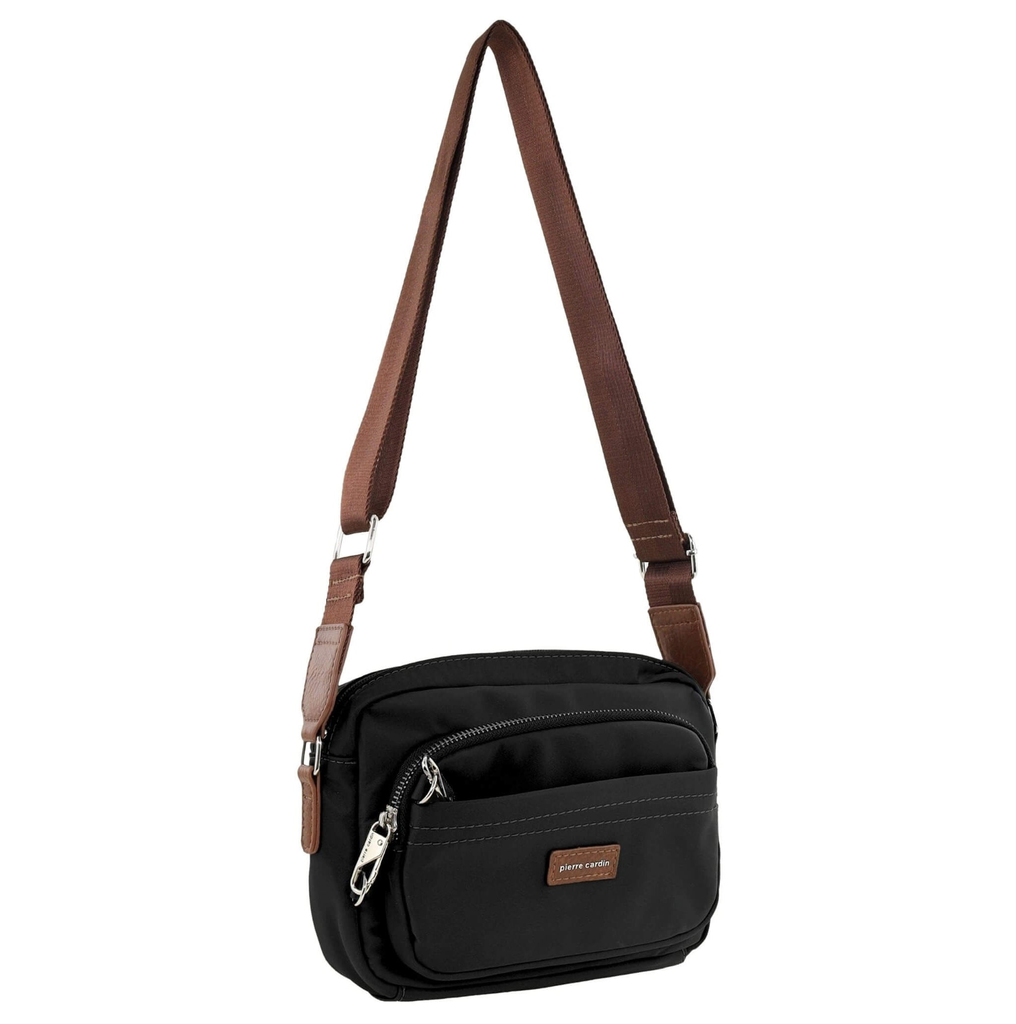 Pierre Cardin RFID Anti-Theft Nylon Crossbody Bag in Black