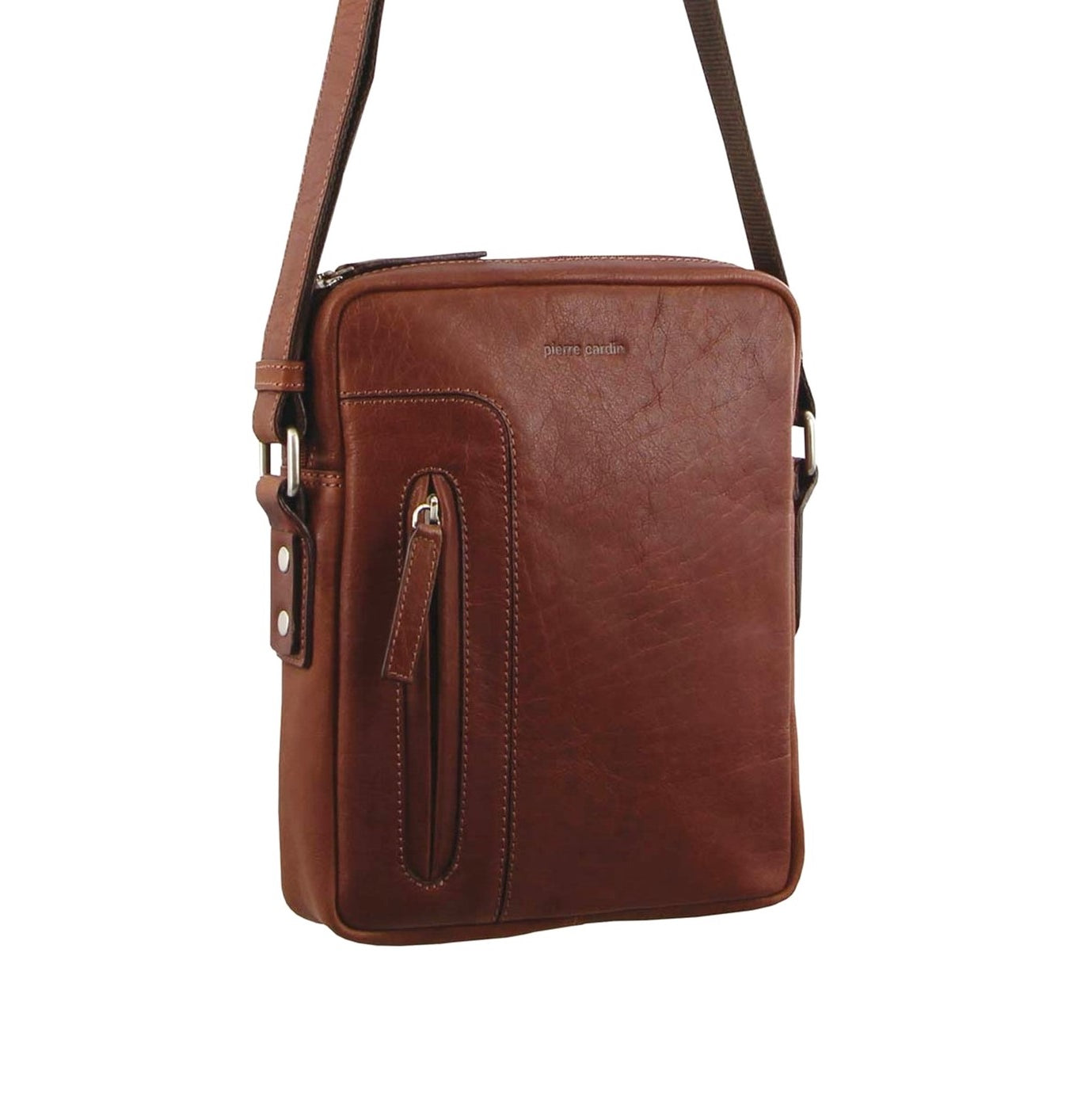 Pierre Cardin PC2794 Rustic Leather iPad Cross Body Bag/Chestnut