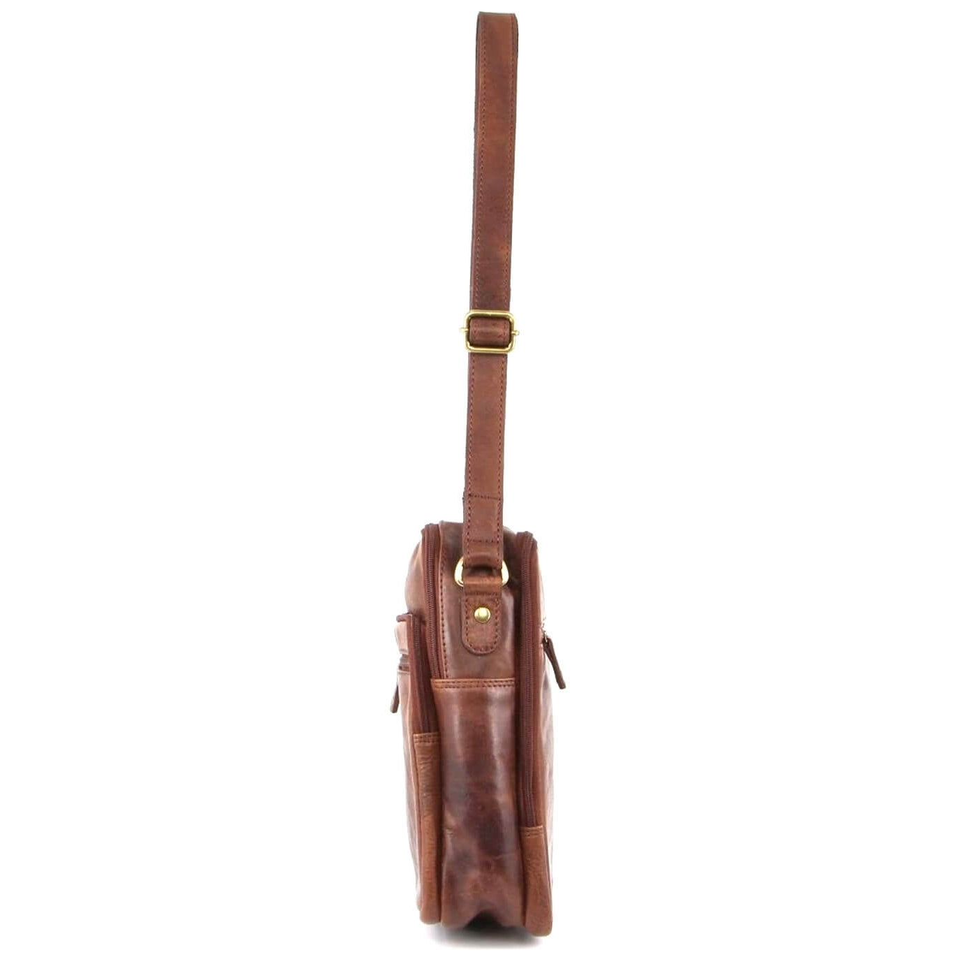 Pierre Cardin PC3130 Rustic Leather Cross-Body Bag/Chocolate