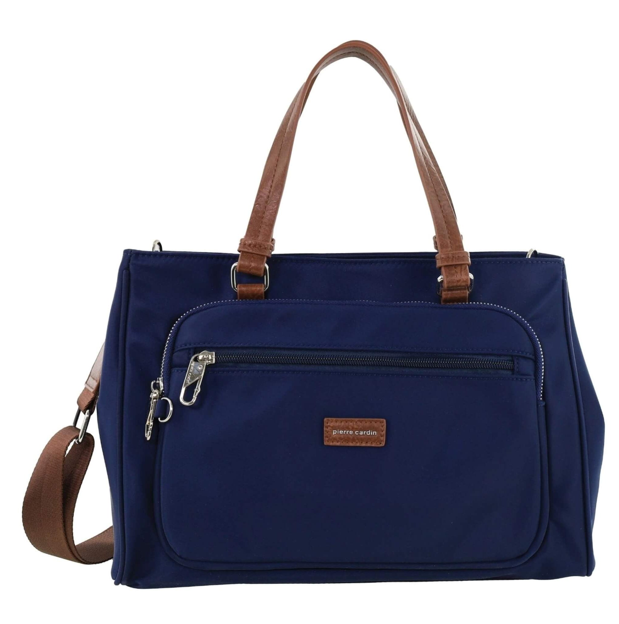 Pierre Cardin RFID Anti-Theft Nylon Mini Tote/Crossbody Bag In Navy