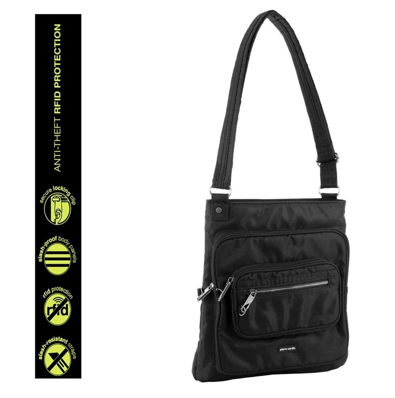 Pierre Cardin PC2417 Anti-Theft RFID Cross Body Bag/Black