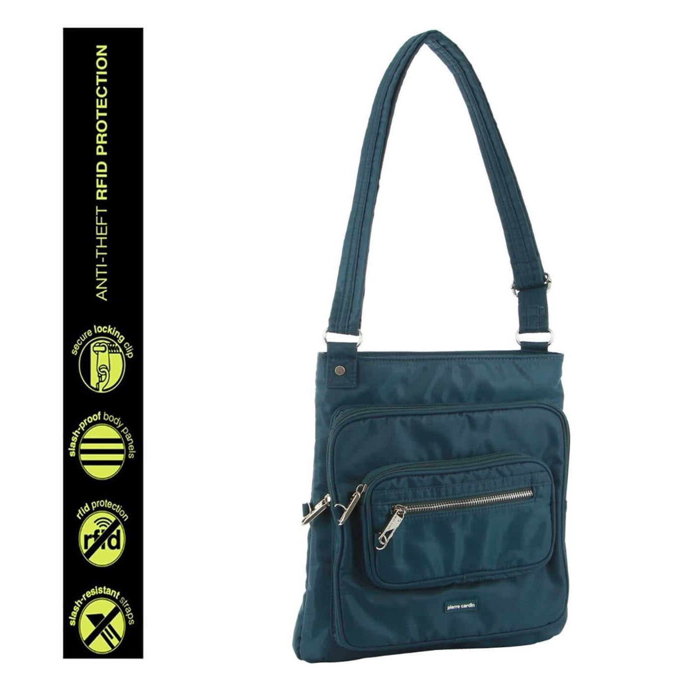 Pierre Cardin PC2417 Anti-Theft RFID Cross Body Bag/Teal