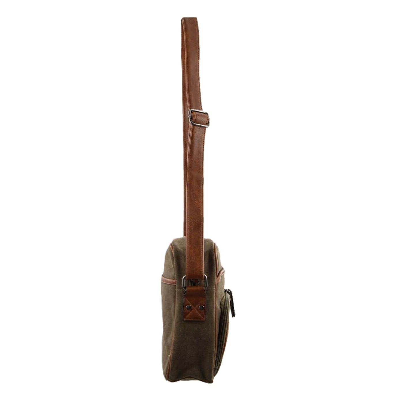 Pierre Cardin Men's Canvas Crossbody Bag in Brown
