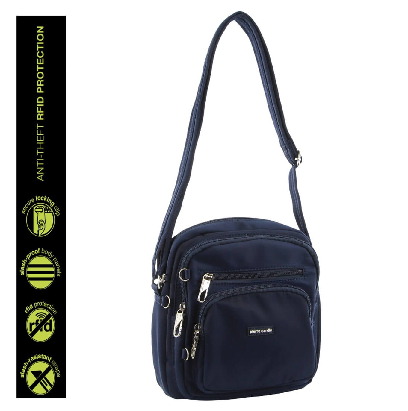 Pierre Cardin PC2890 Anti-Theft Nylon Cross Body Bag/Navy