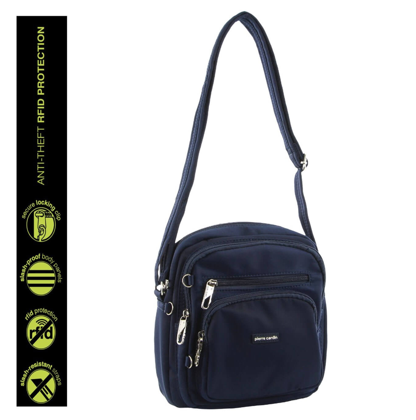 Pierre Cardin PC2890 Anti-Theft Nylon Cross Body Bag/Navy