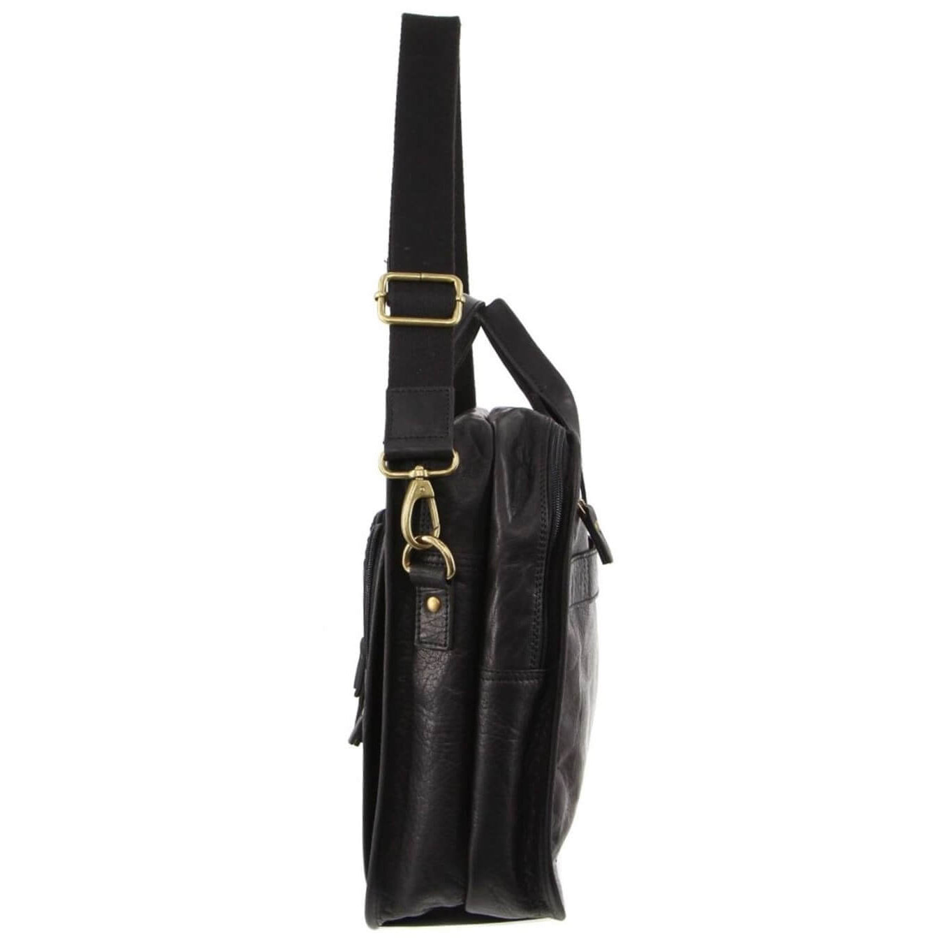 Pierre Cardin PC3135 Italian Rustic Leather Computer Bag/Black