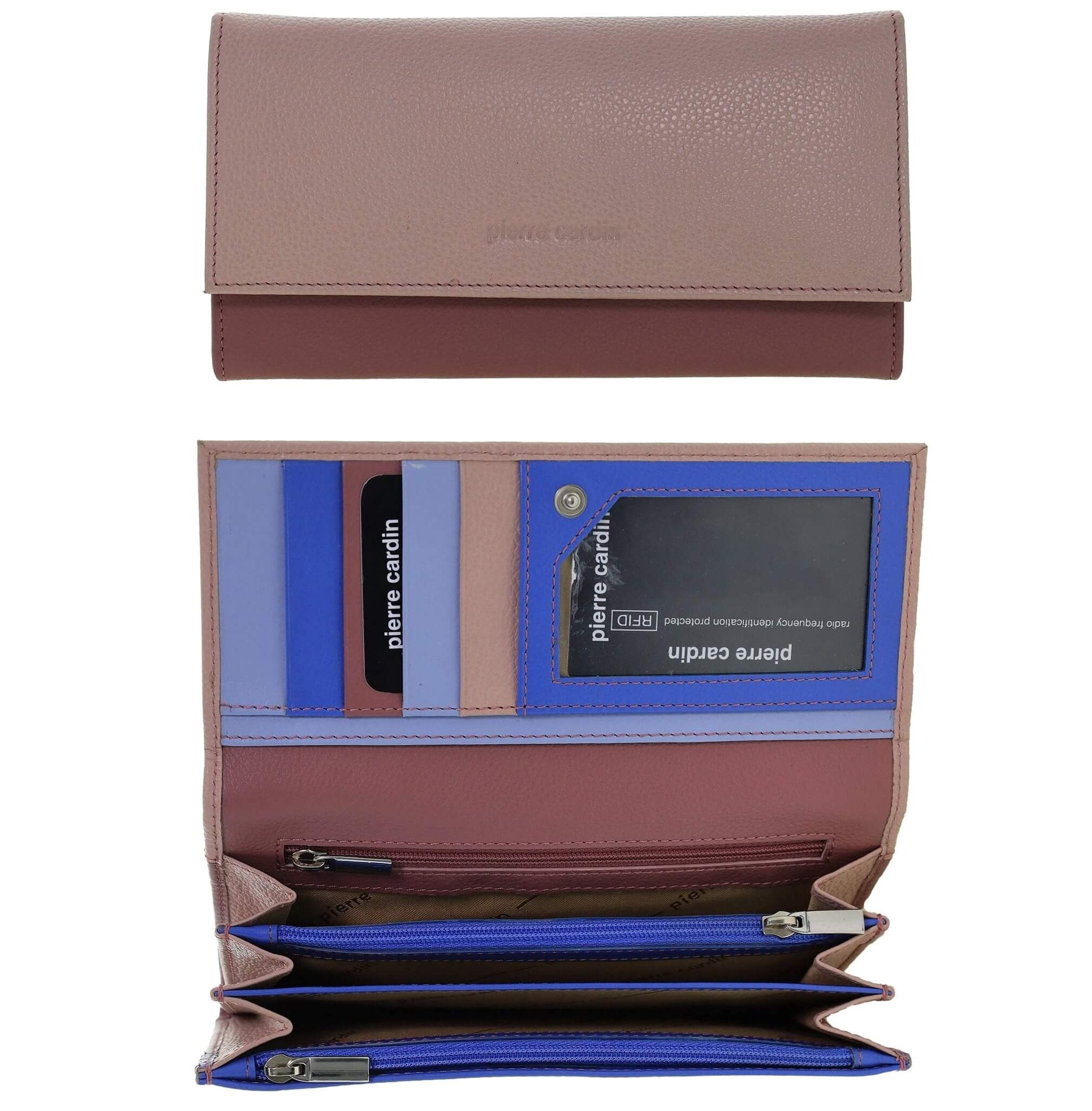 Pierre Cardin Multi-Colour Italian Leather Wallet in Cherry
