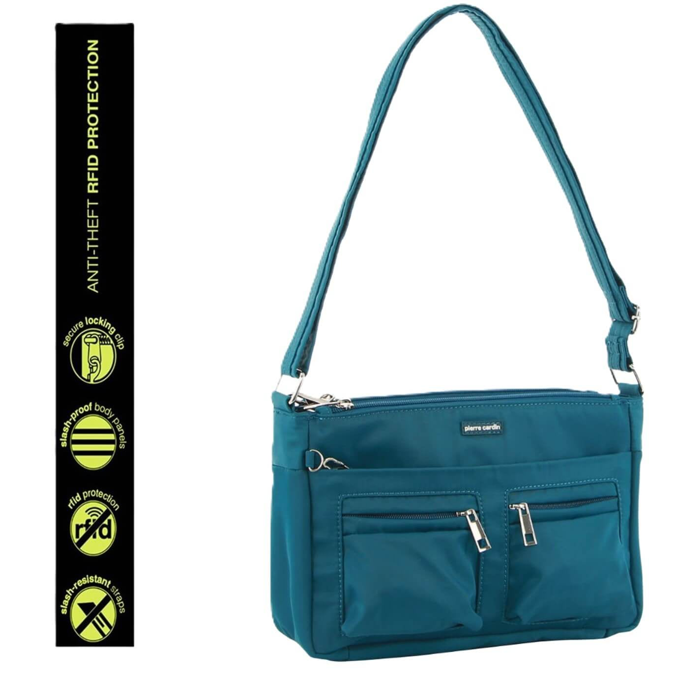 Pierre Cardin PC3268 Nylon Anti-theft Cross Body-Bag/Turquoise
