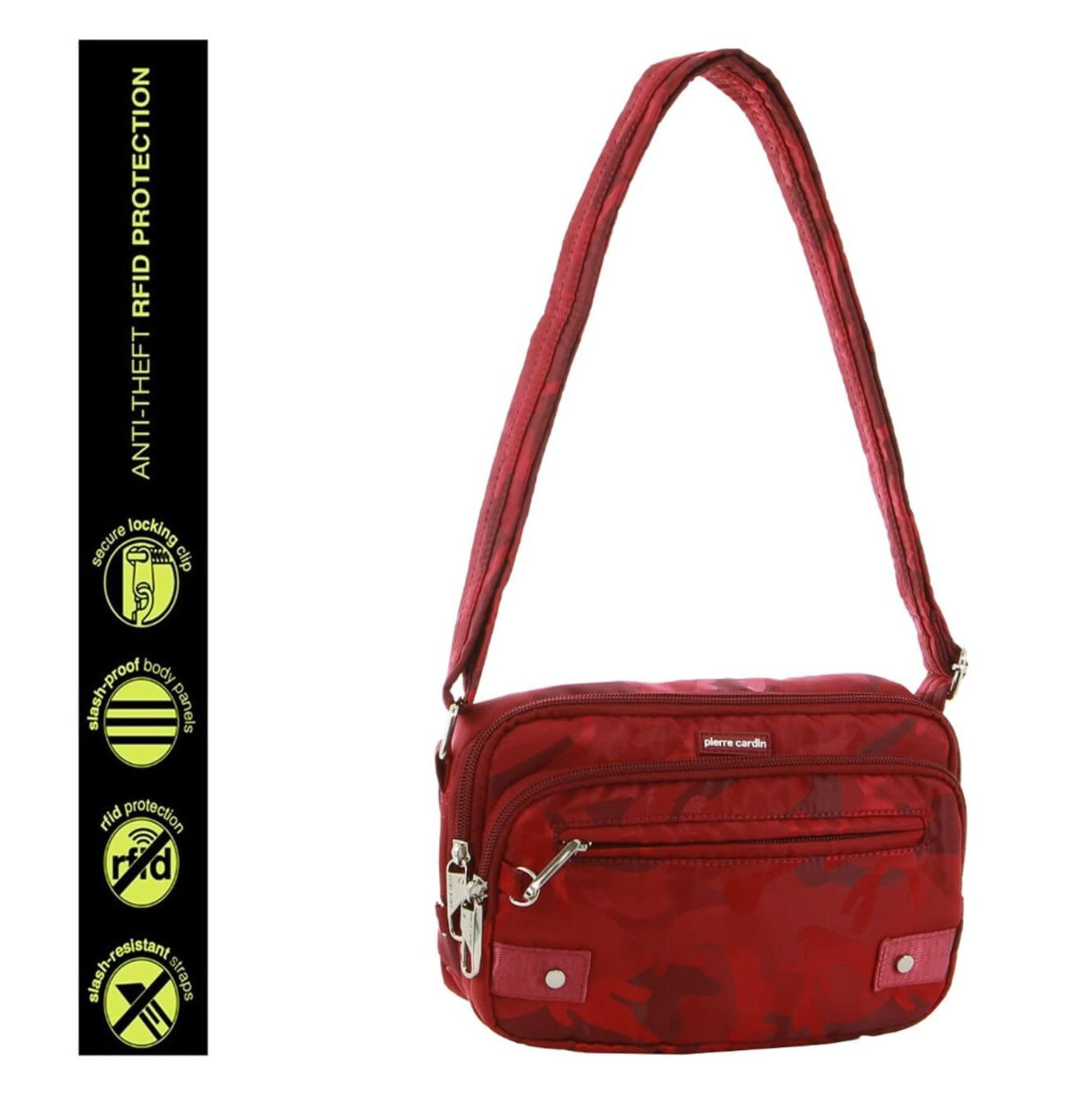 Pierre Cardin PC3269 Anti-Theft-RFID Cross Body Bag/Wine
