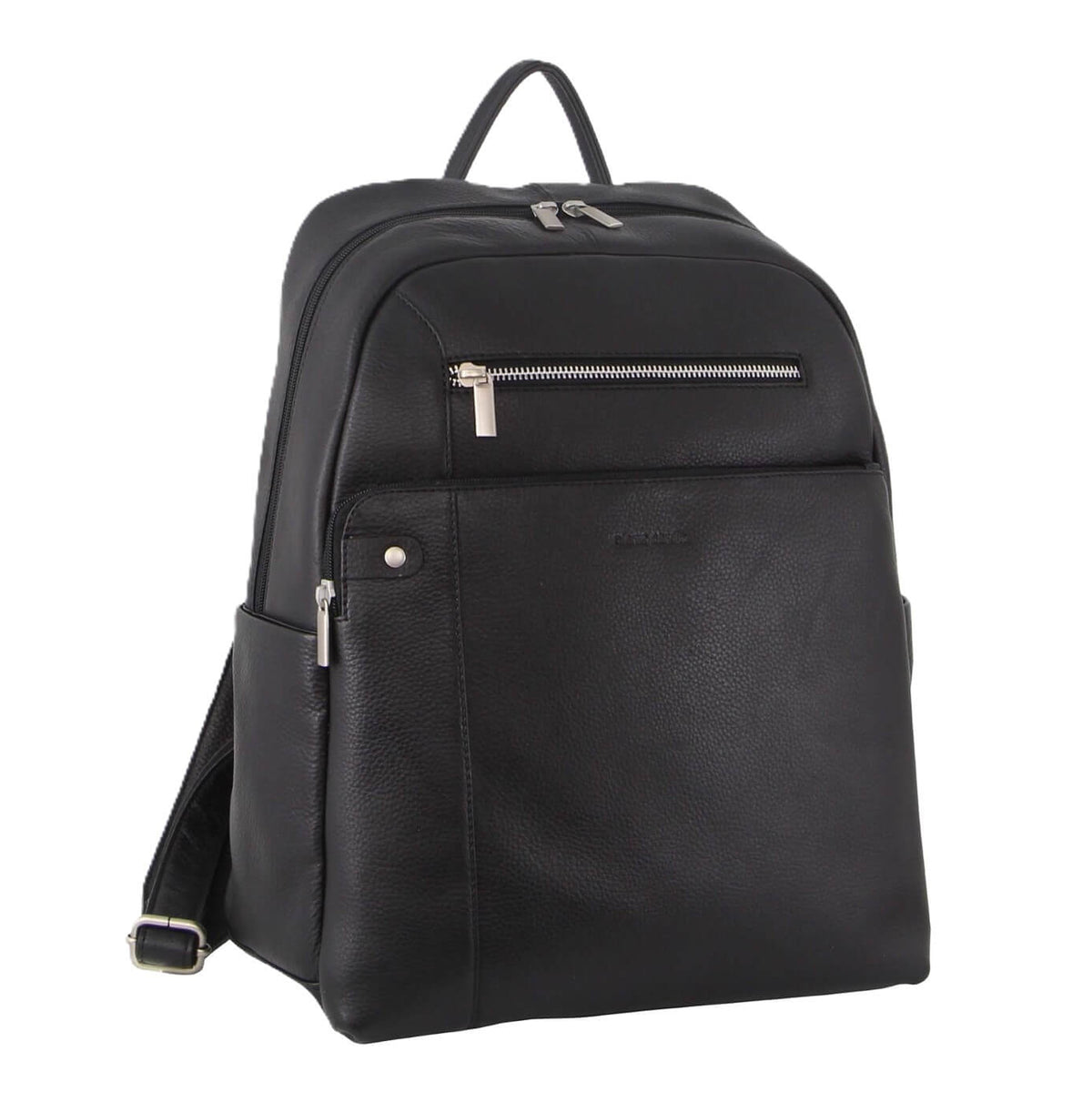 Pierre Cardin Unisex Leather Laptop-Business Backpack in Black