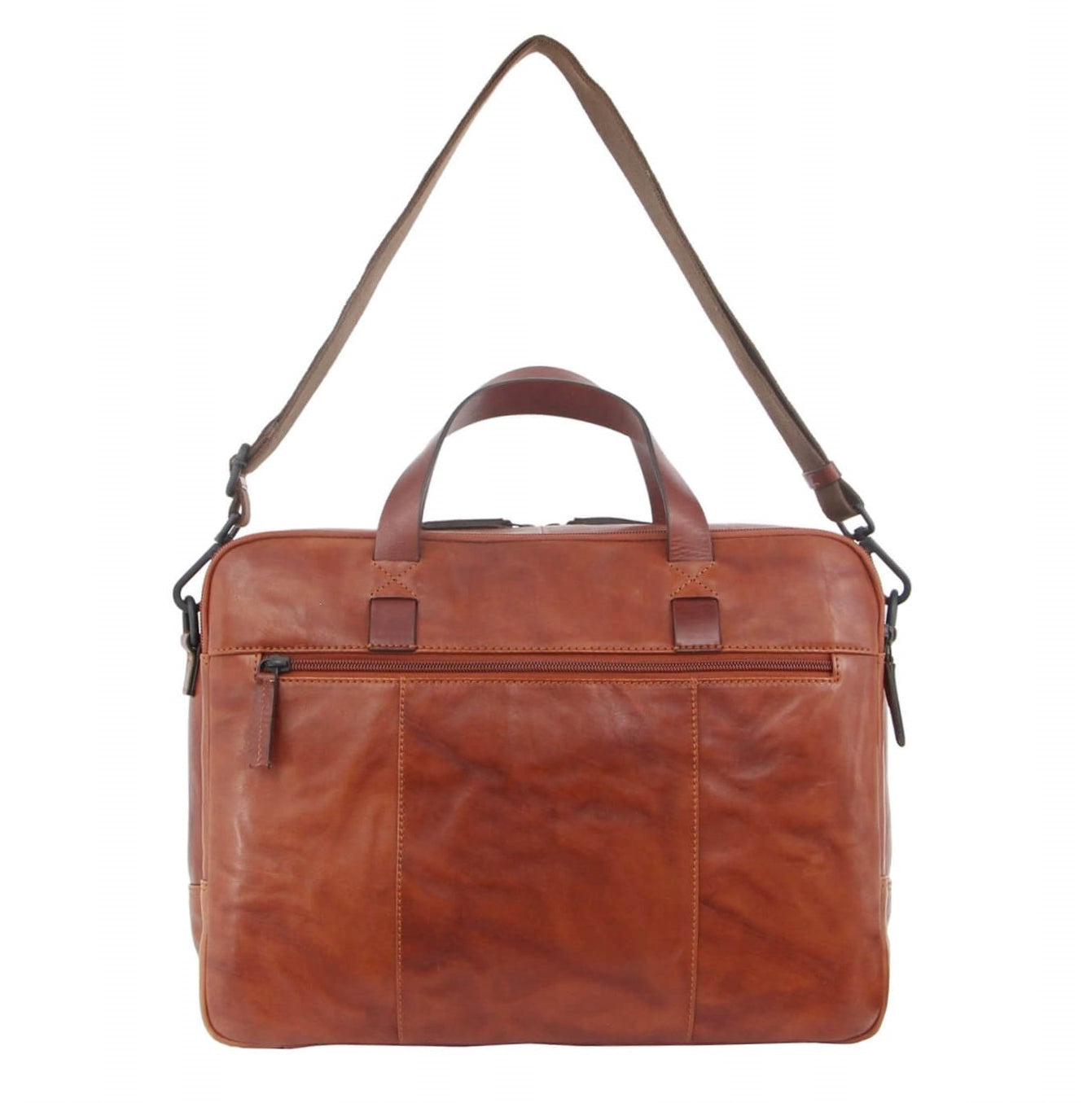 Pierre Cardin PC3391 Crumple Leather Multi-Compartment Business Bag/Cognac