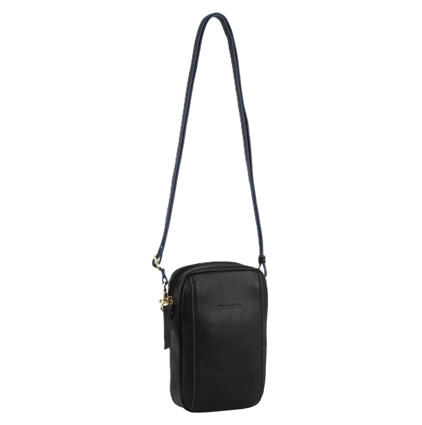 Pierre Cardin Ladies Italian Leather Crossbody Clutch Bag in Black