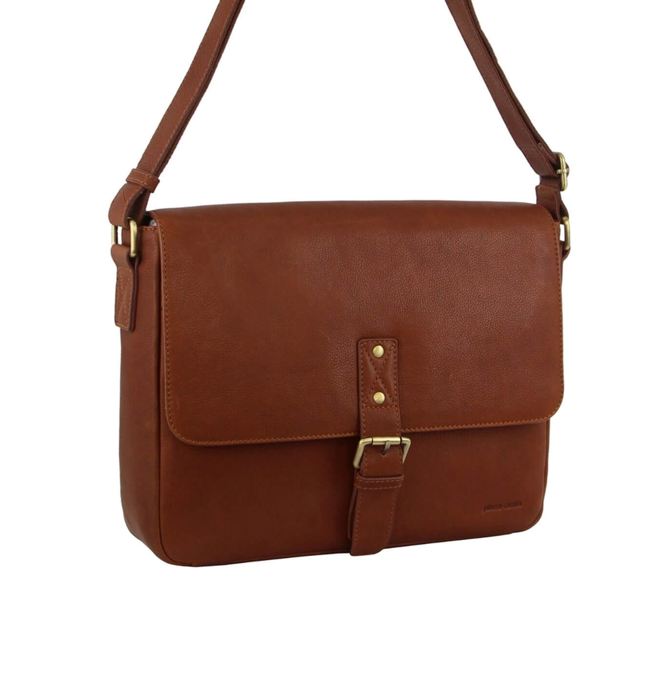 Pierre Cardin PC3500 Mens Leather Business Satchel/Dark Tan