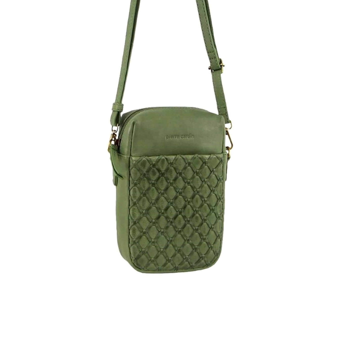 Pierre Cardin PC3686 Leather Embossed Phone Cross-Body Bag/Leaf