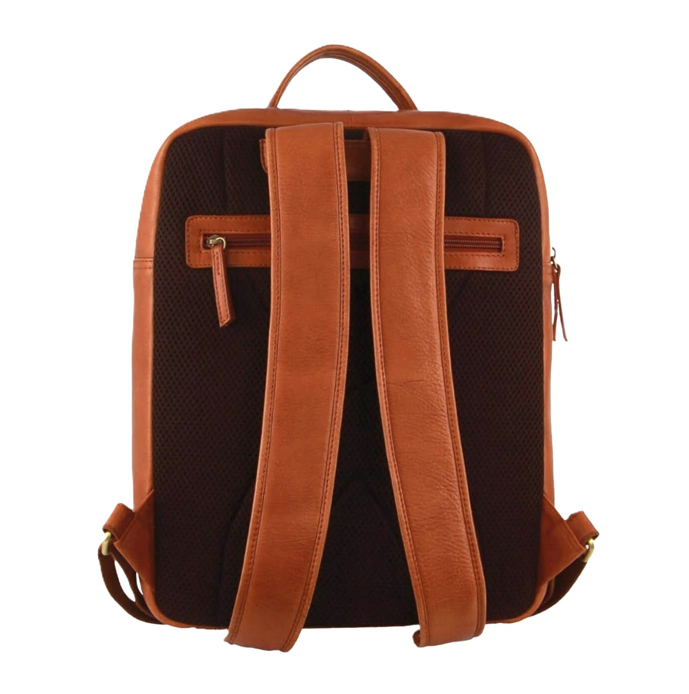 Pierre Cardin Italian Leather Business-Laptop Backpack in Cognac