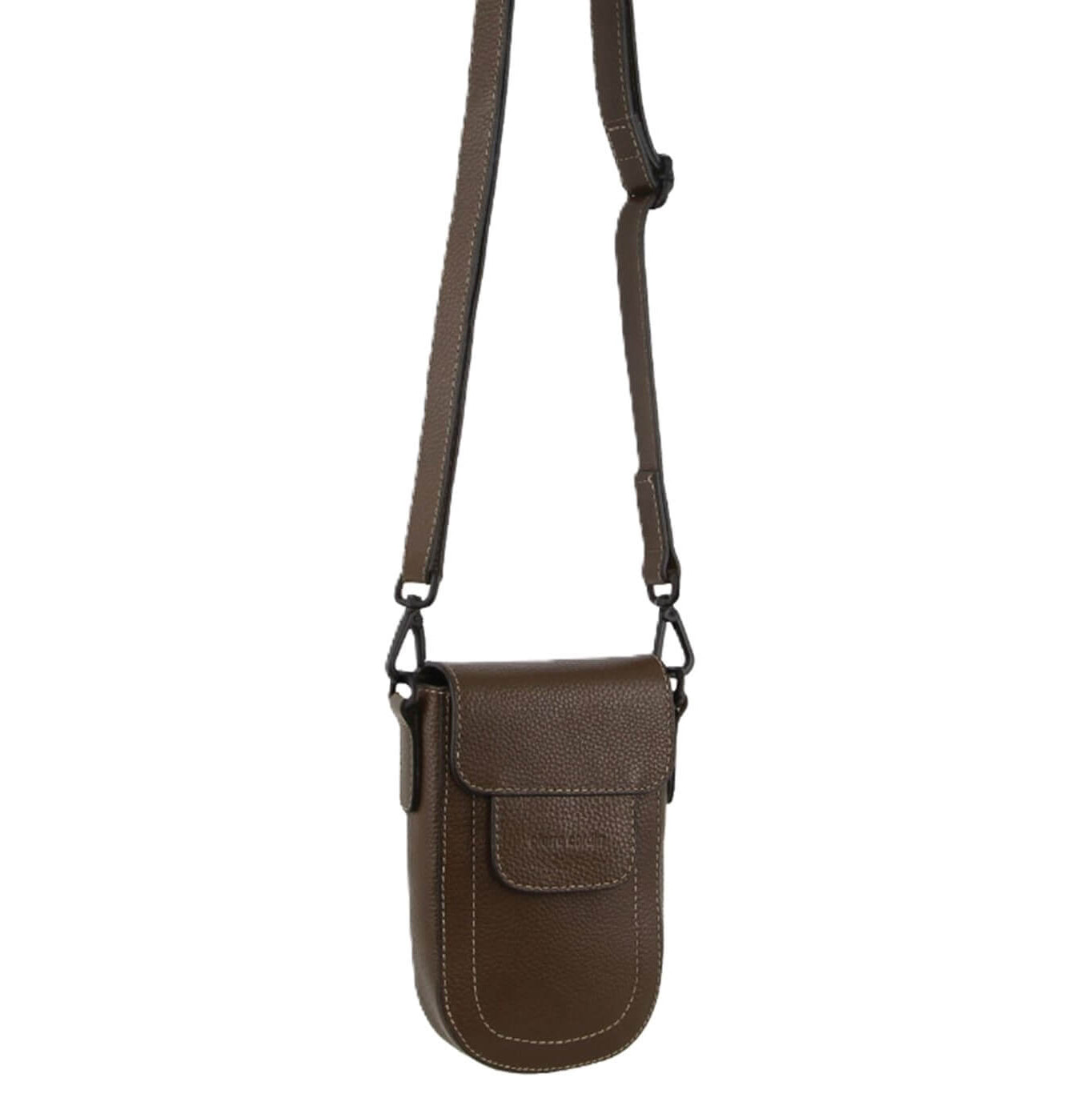 Pierre Cardin Ladies Leather Rustic Phone Bag in Grape Leaf