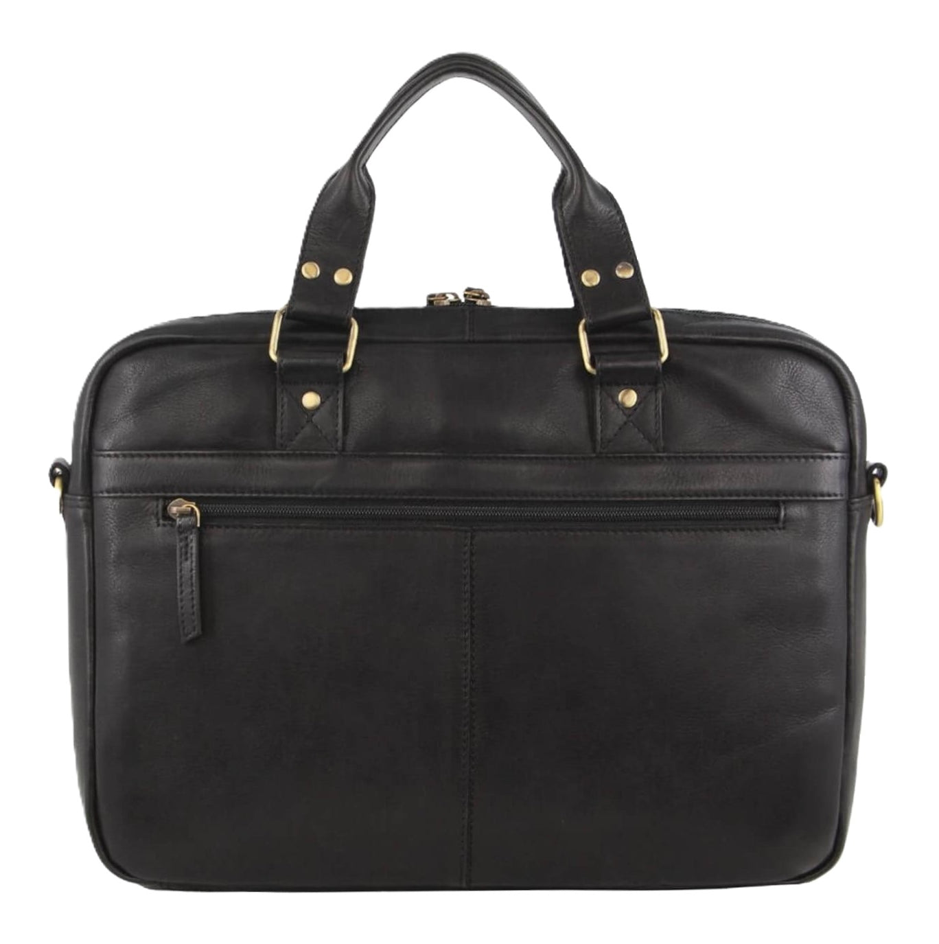 Pierre Cardin PC3763 Multi-Compartment Leather Computer Bag/Black