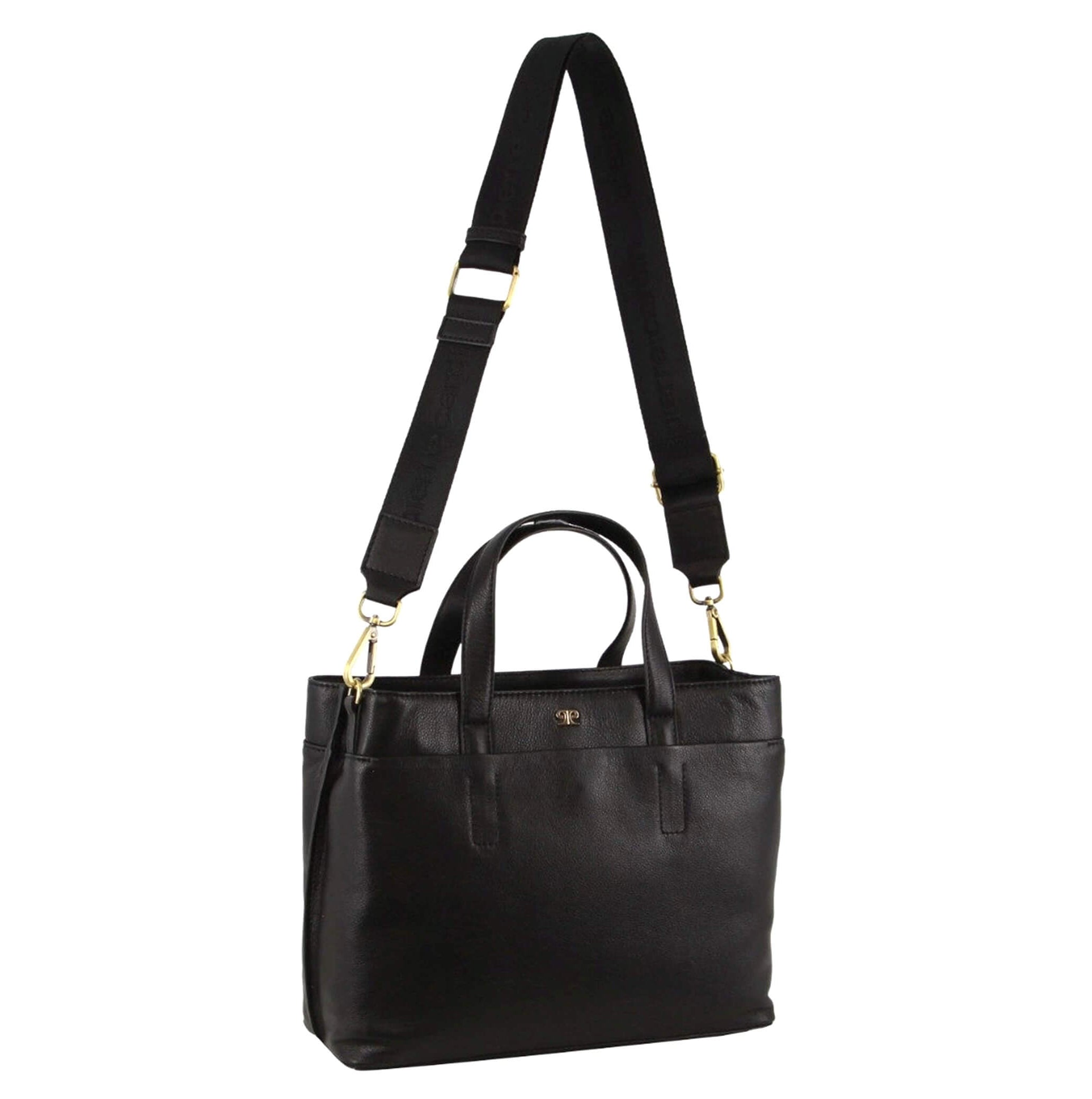 Pierre Cardin Ladies Italian Leather Crossbody Bag in Black