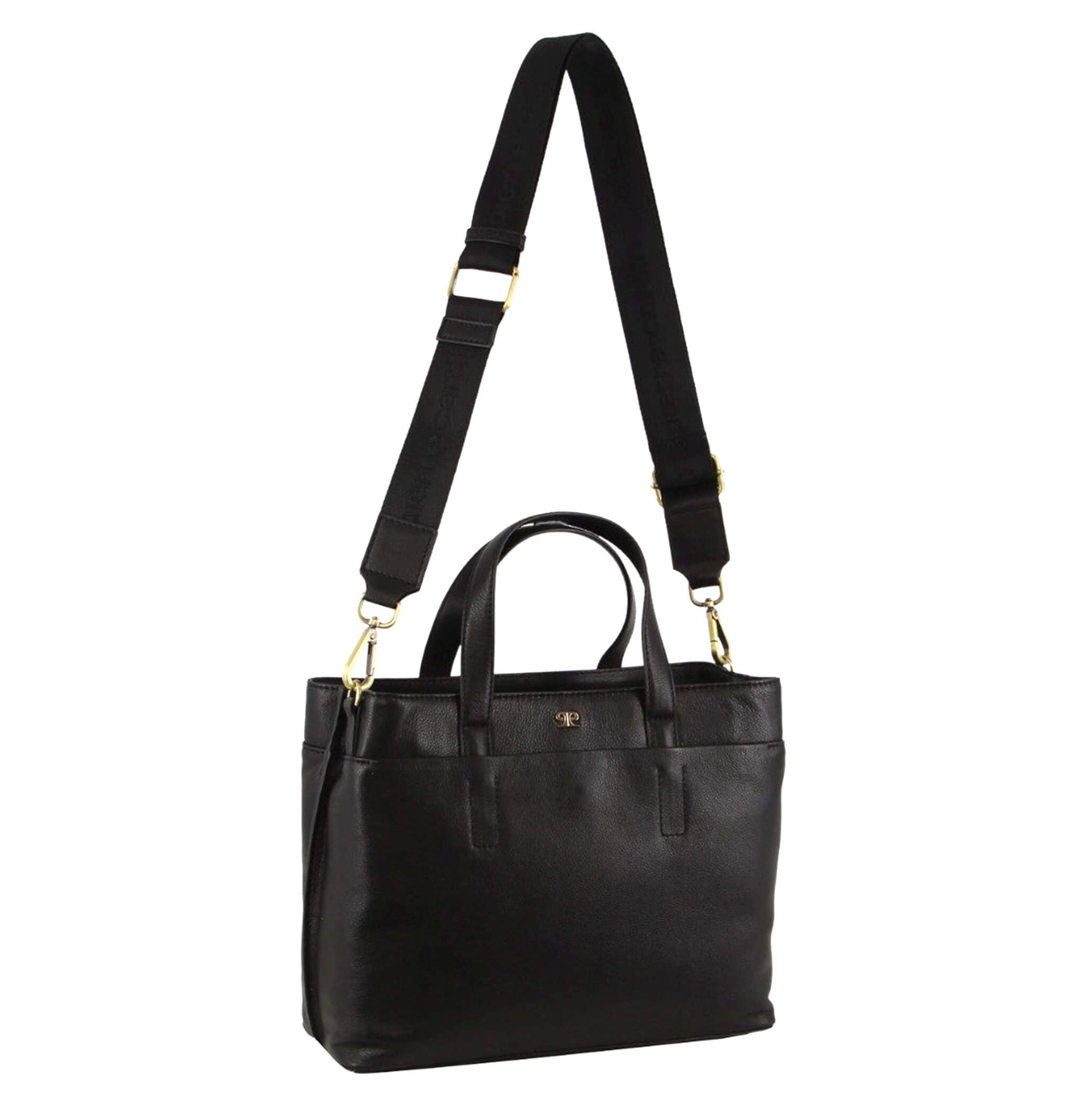 Pierre Cardin Ladies Italian Leather Crossbody Bag in Black