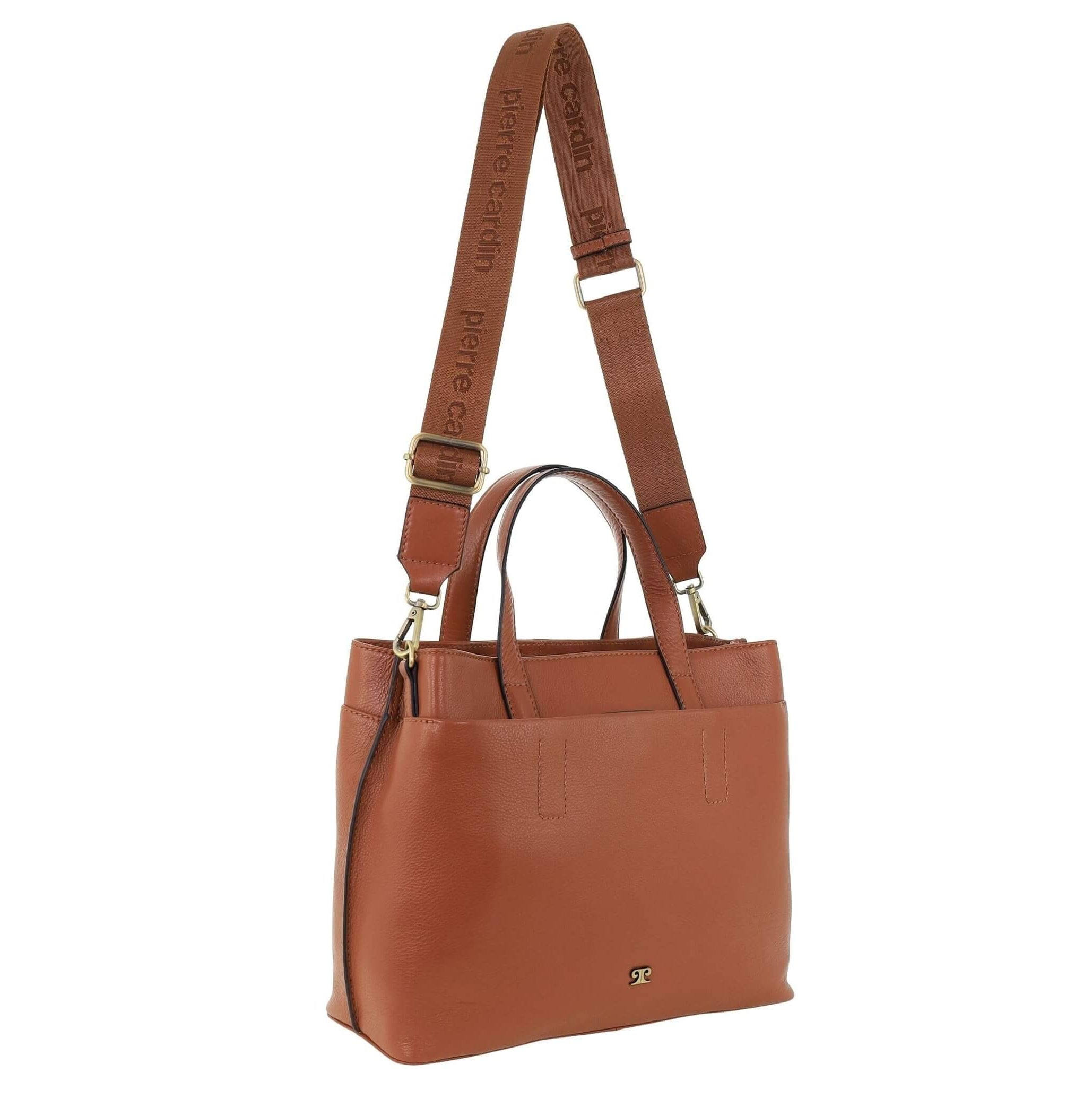Pierre Cardin Ladies Italian Leather Crossbody Bag in Tan