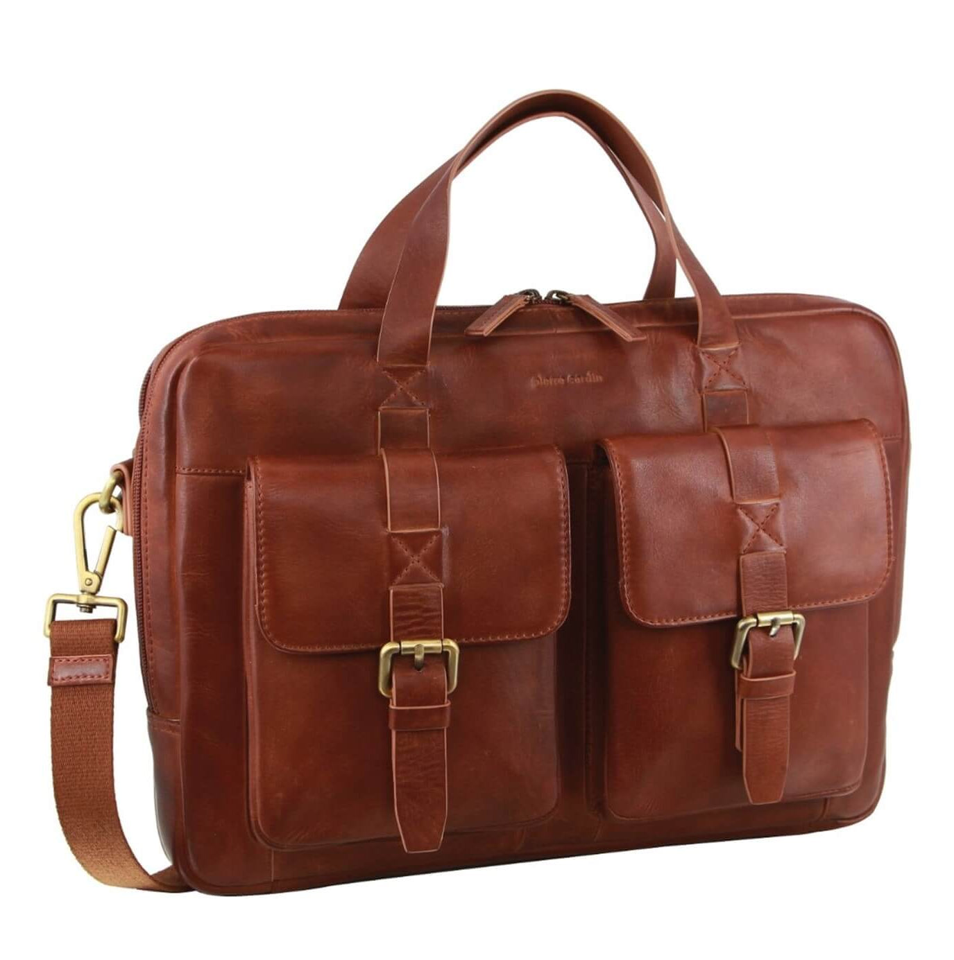 Pierre Cardin PC3831 Mens Leather Business Bag/Cognac