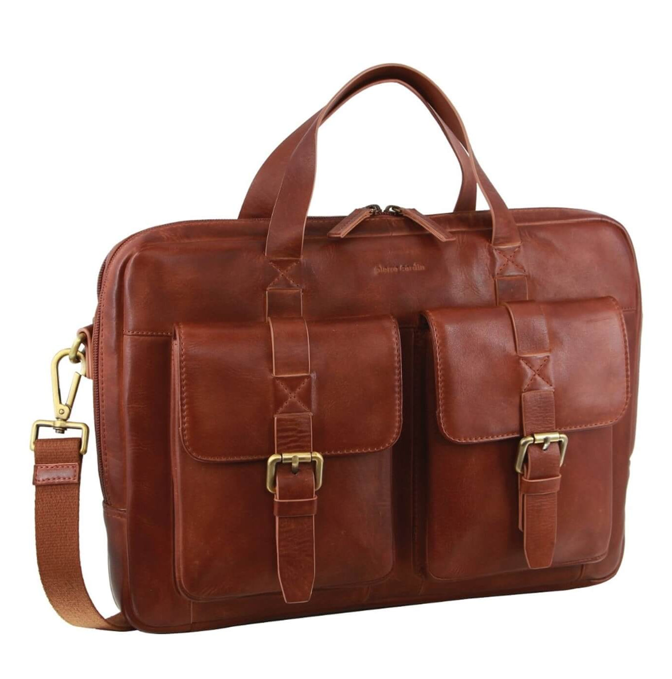 Pierre Cardin PC3831 Mens Leather Business Bag/Cognac