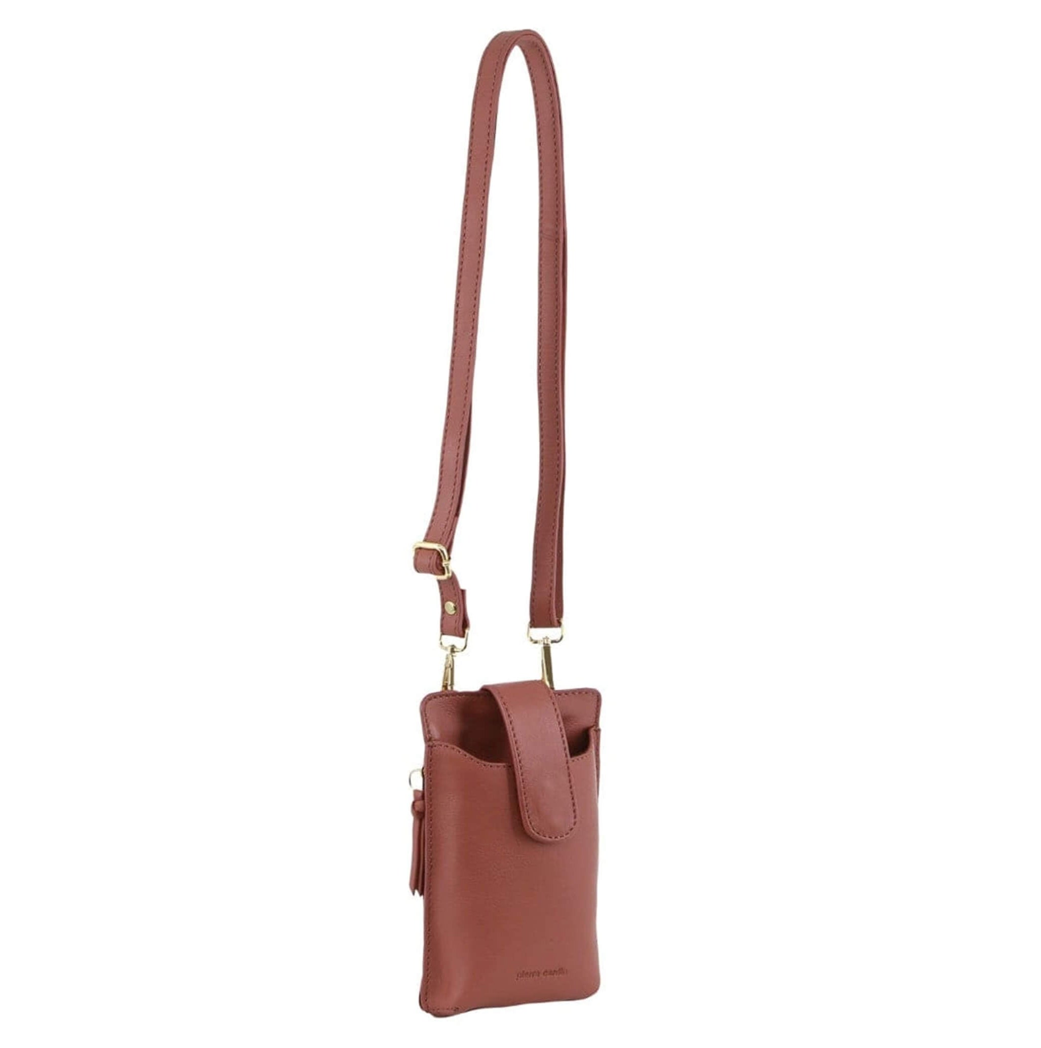 Pierre Cardin Compact Leather Phone Holder Bag in Rose
