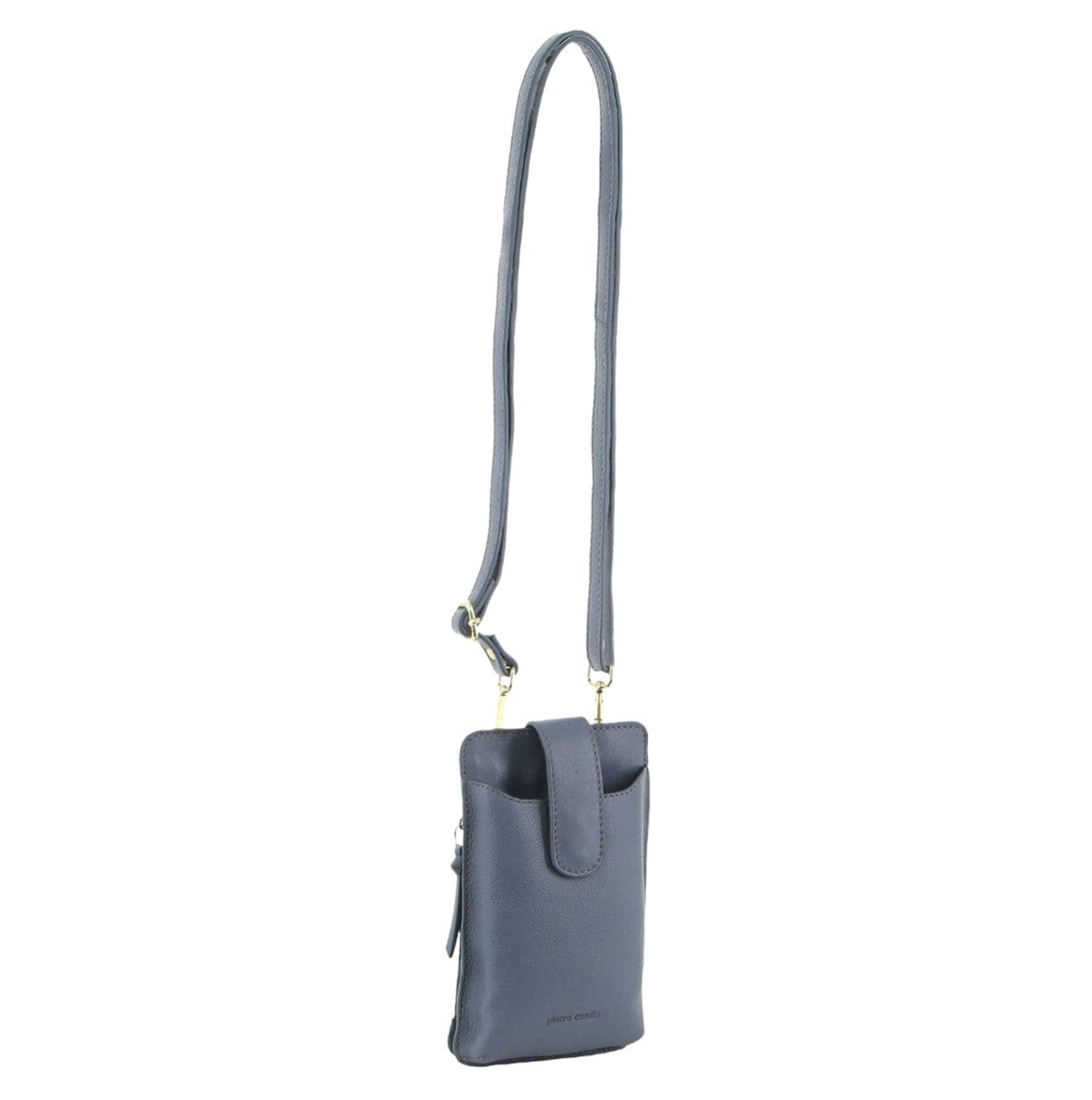 Pierre Cardin Compact Leather Phone Holder Bag in Teal